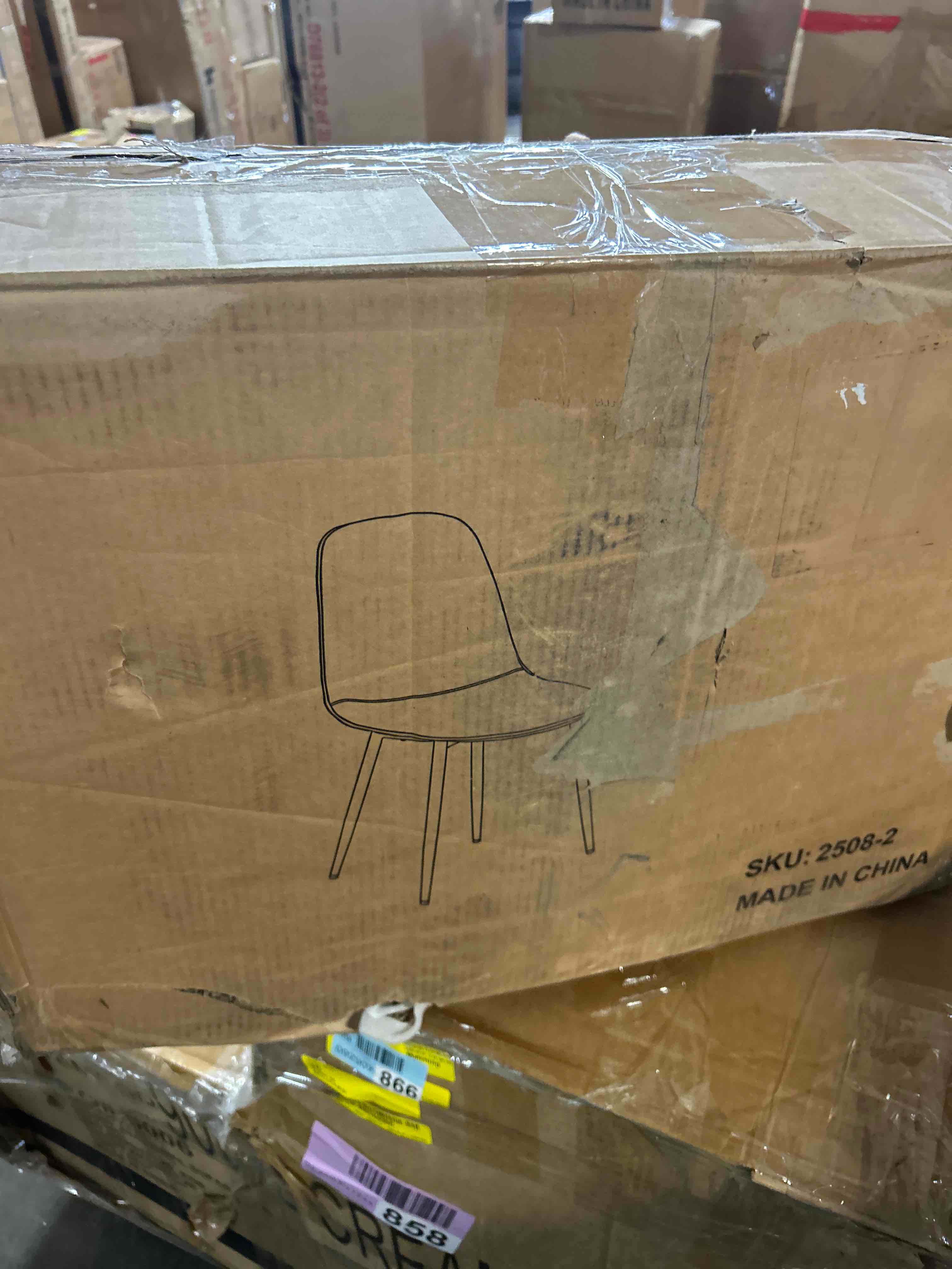 Condition photo showing New/Like New for Faux Leather Armless Dining Chairs, Kitchen Dining Room Chairs, Leisure Side Chairs with Sturdy Metal Legs(Blue chairs)