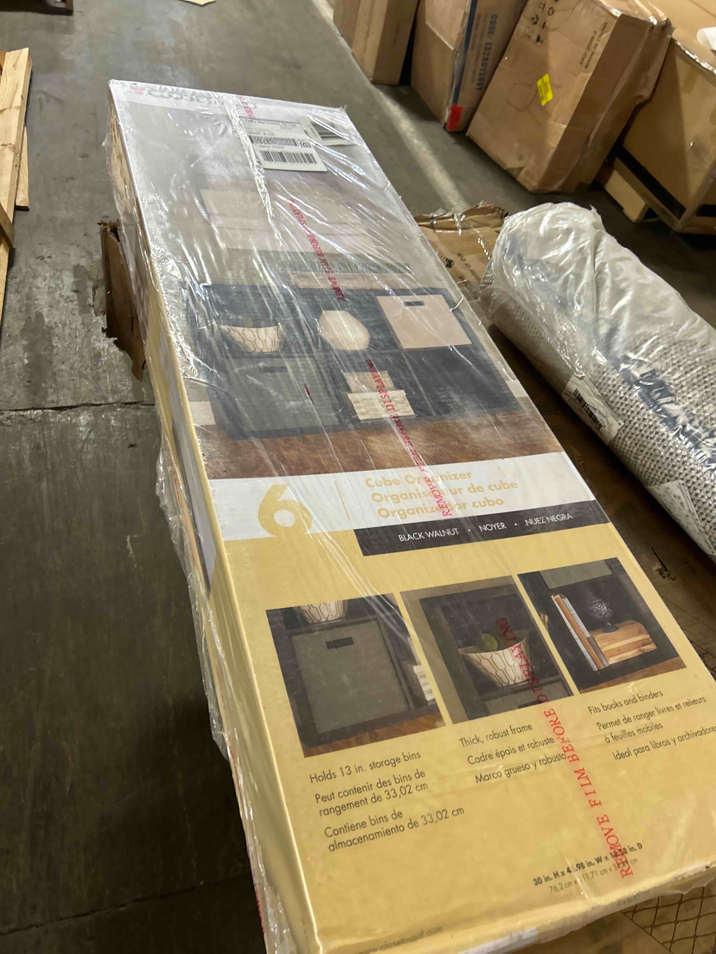 Condition photo showing New/Like New for ClosetMaid 6 Cube Storage Shelf Organizer Bookshelf with Back Panel, Easy Assembly, Wood, Dark Chestnut Finish Dark Chestnut 6 Cube Organizer