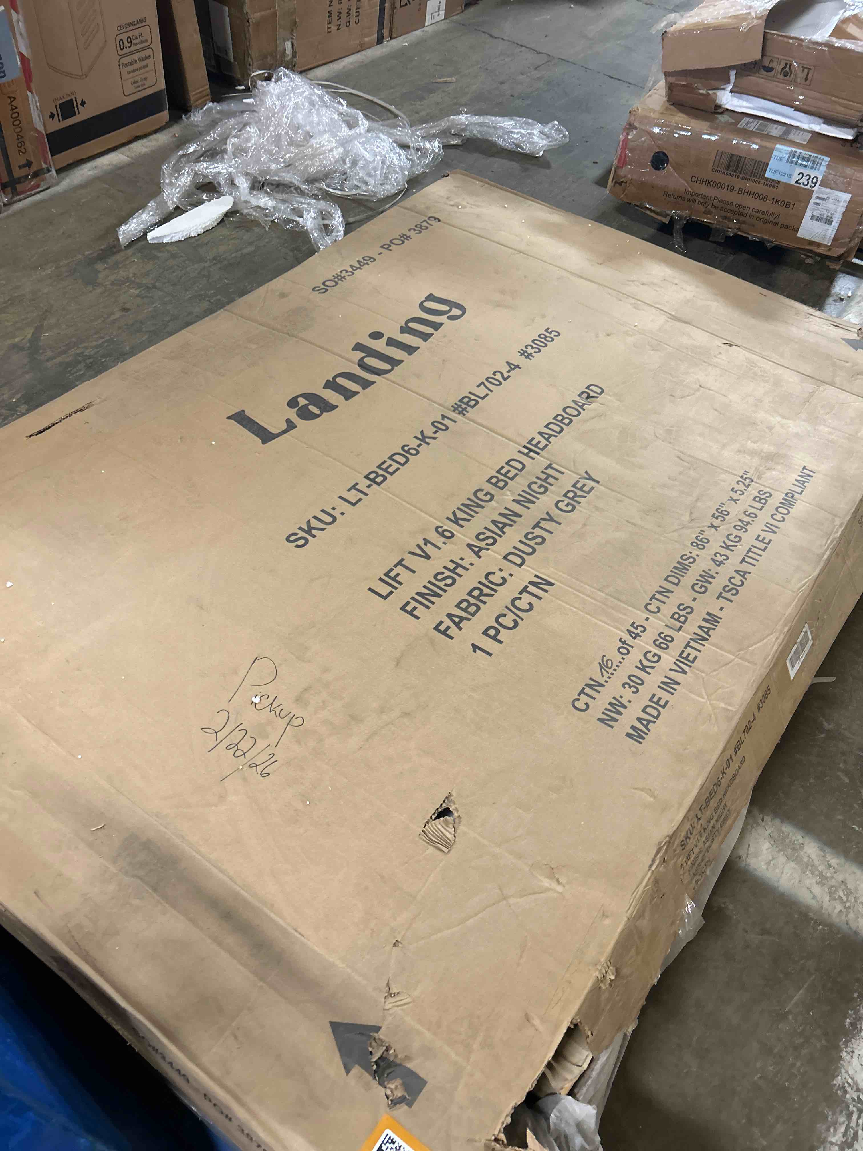 Condition photo showing As Is for LIFT V1.6 KING BED HEADBOARD(Headboard only)