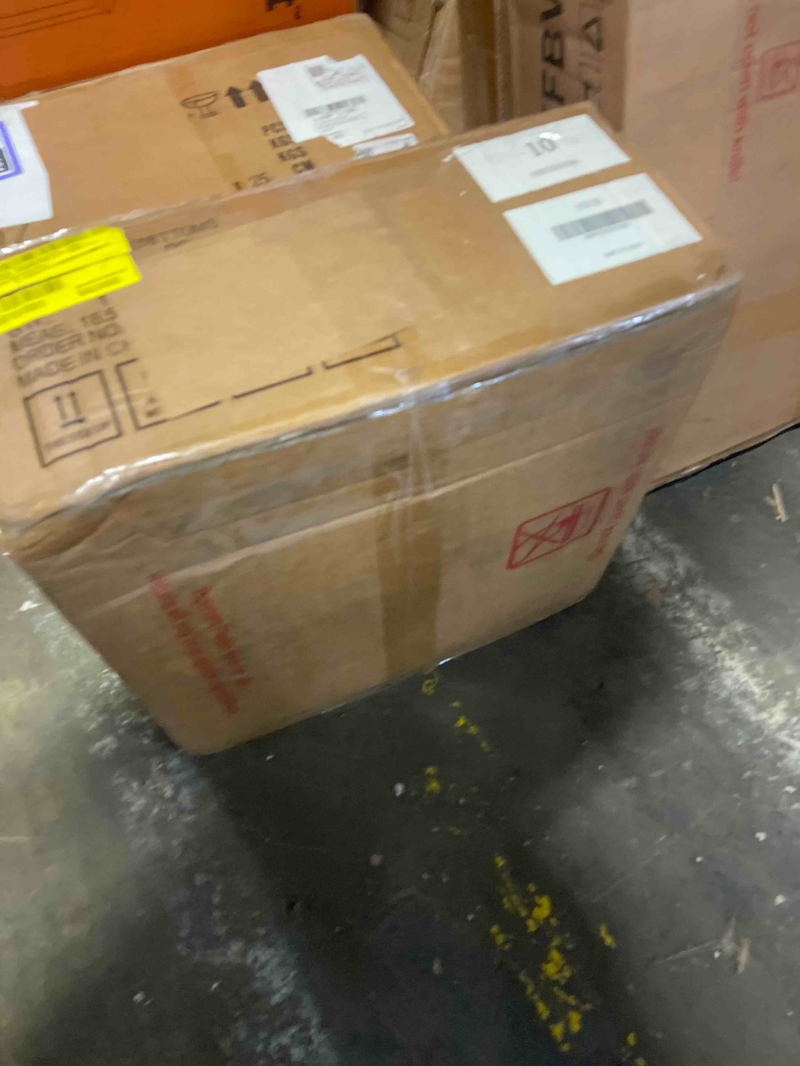 Condition photo showing As Is for eclife 48" Bathroom Vanities Sink Combo with Painted Surface, Modern Drawered Cabinet W/Decorative Wave Lines, Undermount Double Sink, Matte Black Faucet Drain, Black