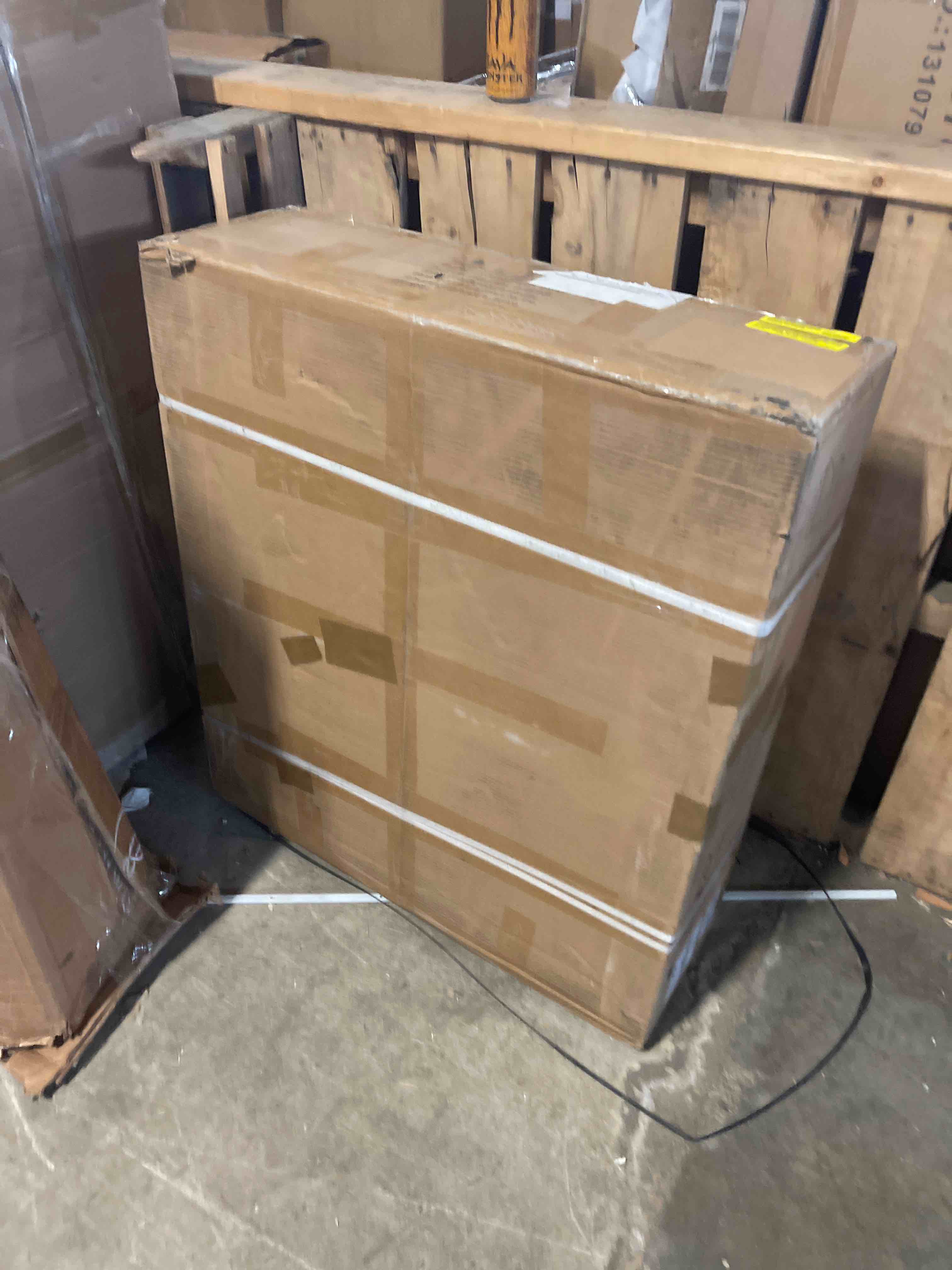 Condition photo showing As Is for 118.5" Modular Sectional Sofa, Down Filled Cloud Couch with Storage Ottoman, Oversized L Shaped Couch with 2 Pillows, 4 Seats Sectional Couches for Living Room Apartment, Beige