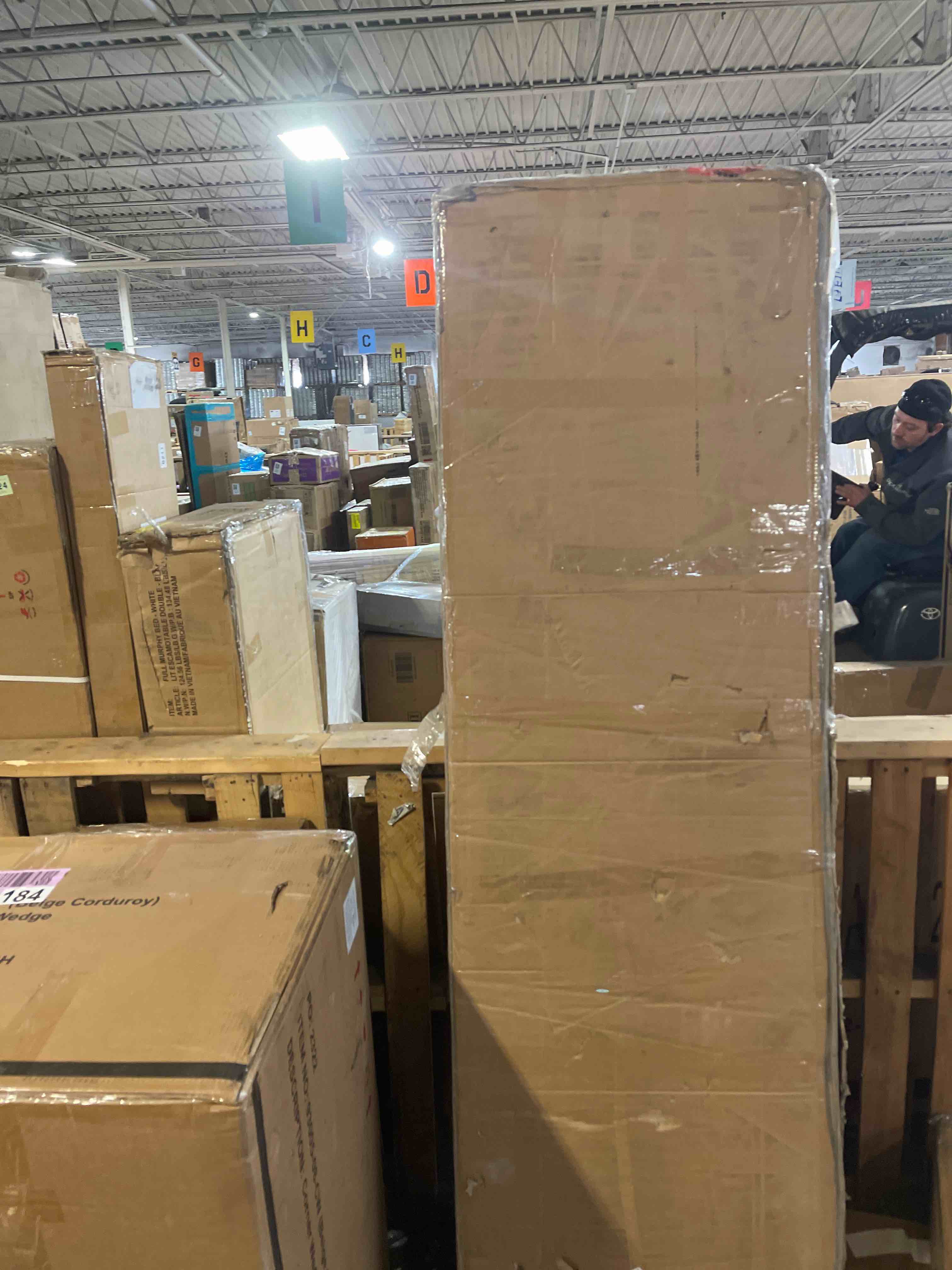 Condition photo showing As Is for Full Size Bed Frame, Modern Upholstered Platform Bed With Wingback Headboard, Velvet Bed Frame With Wood Slat Support, Easy Assembly, No Box Spring Needed Gray, Full Full Gray Iron