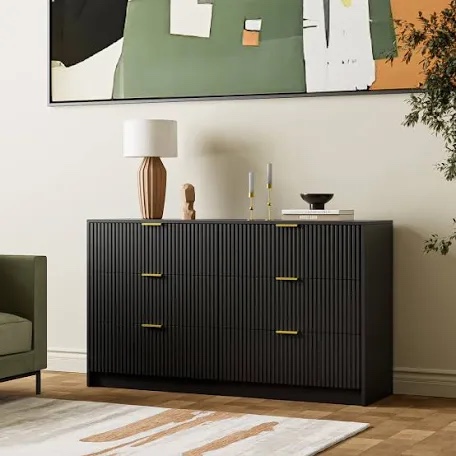 6- drawer dresser. 55.1" w color: black