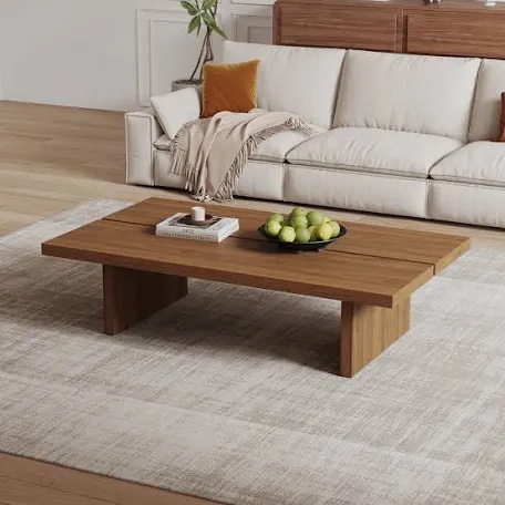 47.2" modern rectangular coffee table, pretty wood texture