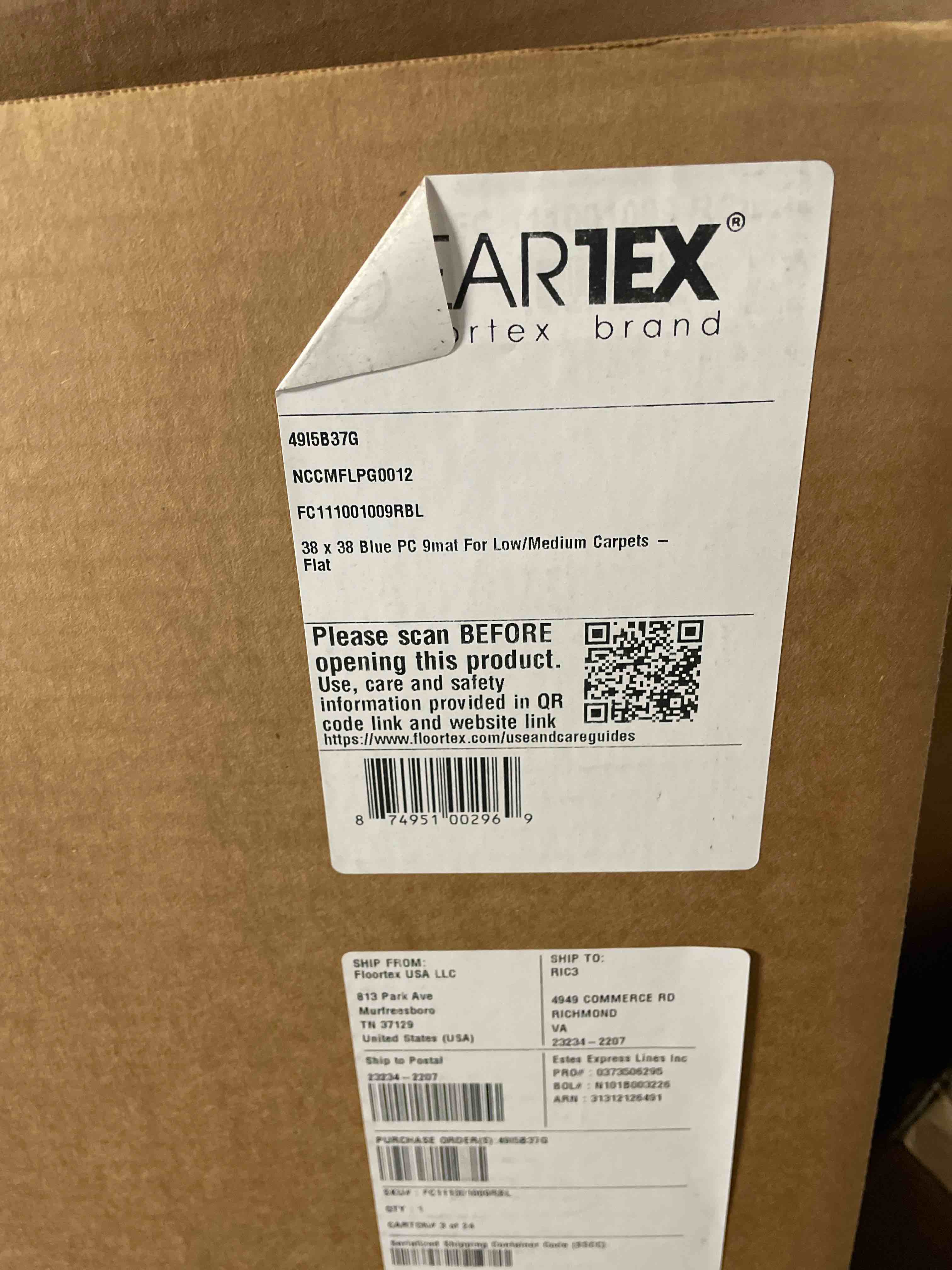 Condition photo showing New/Like New for 9Mat® Polycarbonate 9-Sided Blue Gaming Chair Mat for Carpets up to 1/2  - 38  x 39