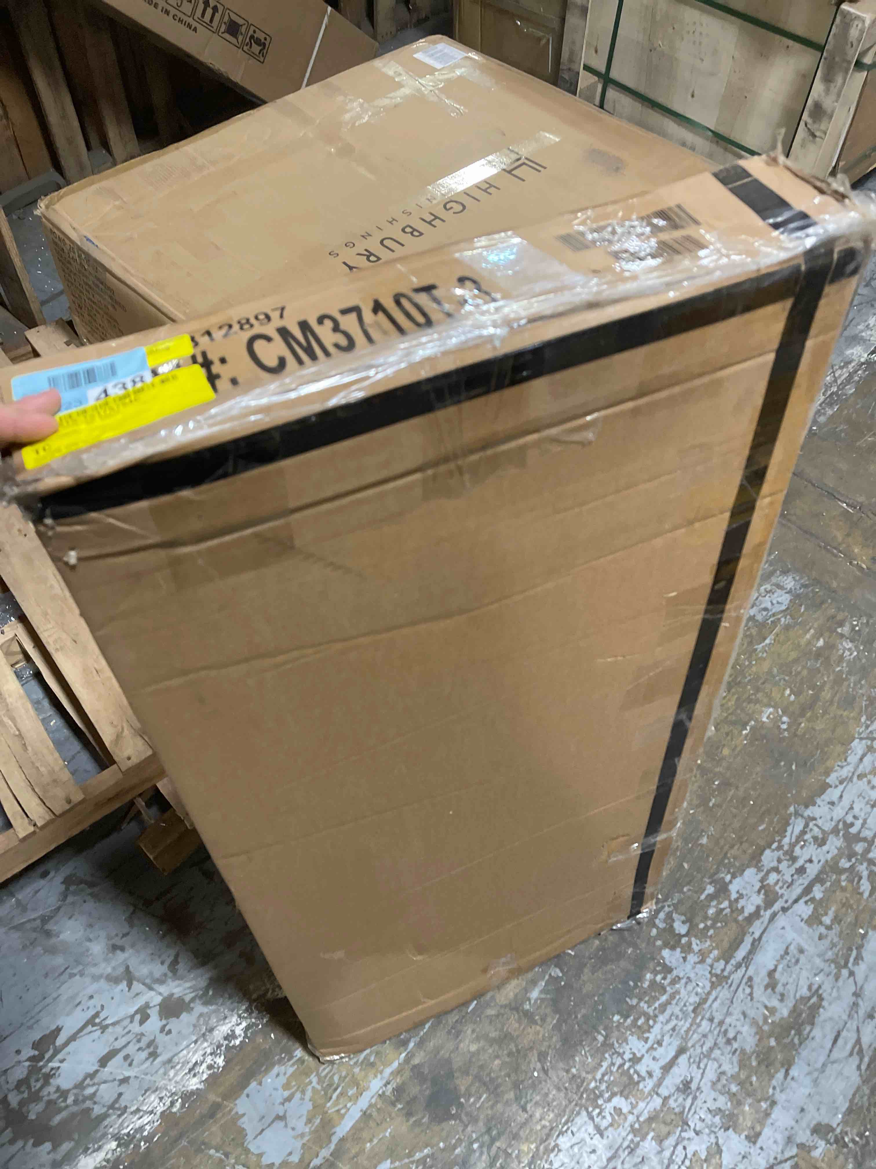 Condition photo showing New/Like New for Furniture of America Waverly Glass Top Rectangle Dining Table Top  in Brown Cherry