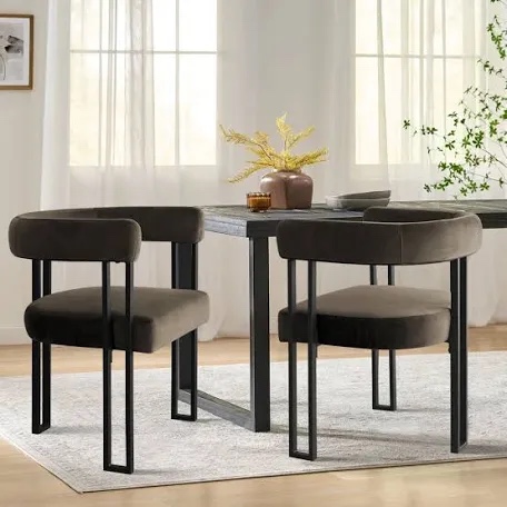 adelyn 18" seat height velvet upholstered kitchen dining armchair(1 chair only)