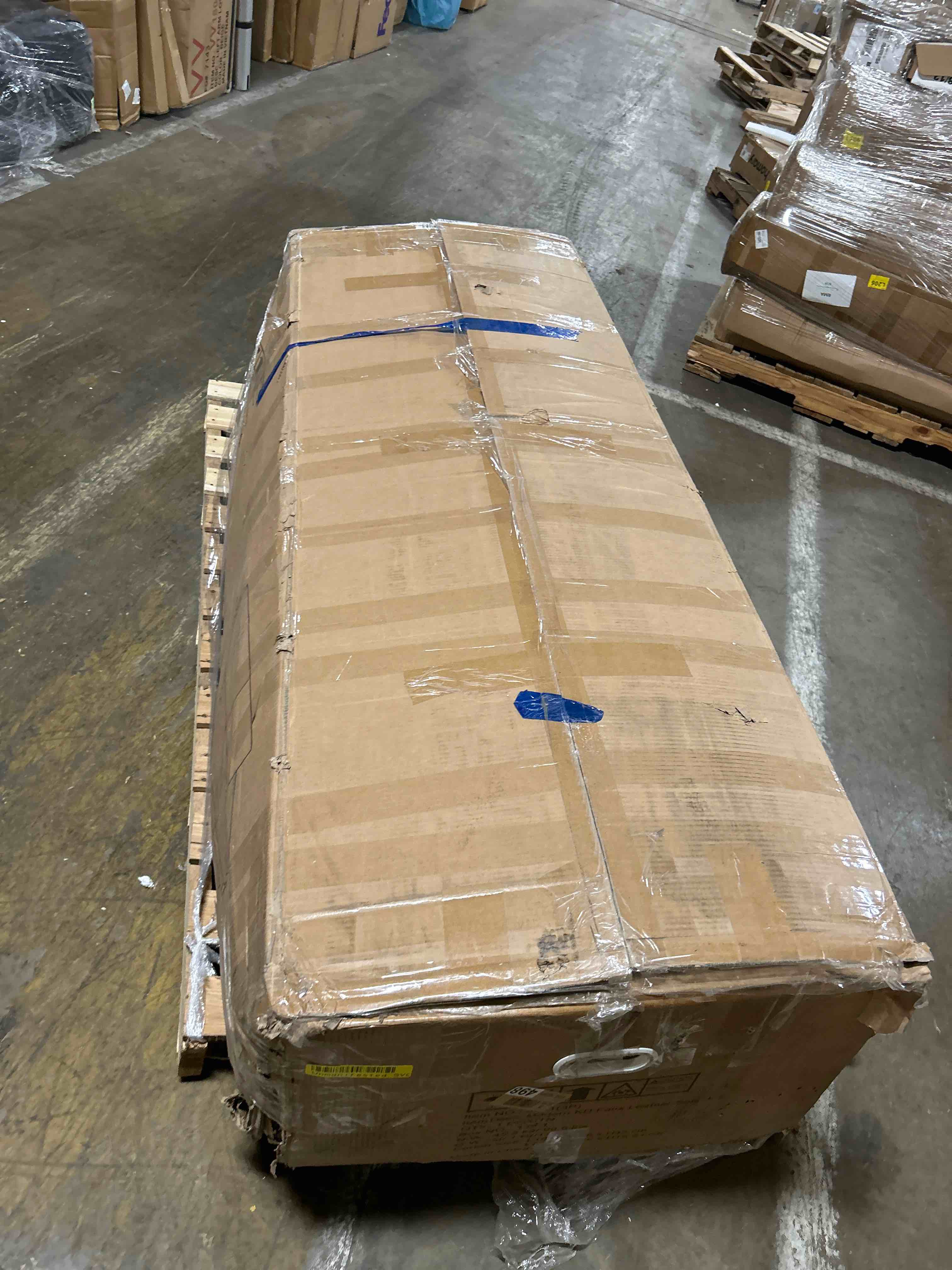 Condition photo showing Good Condition for Bobur 81" Faux Leather Flared Arm Removable Cushion Sofa