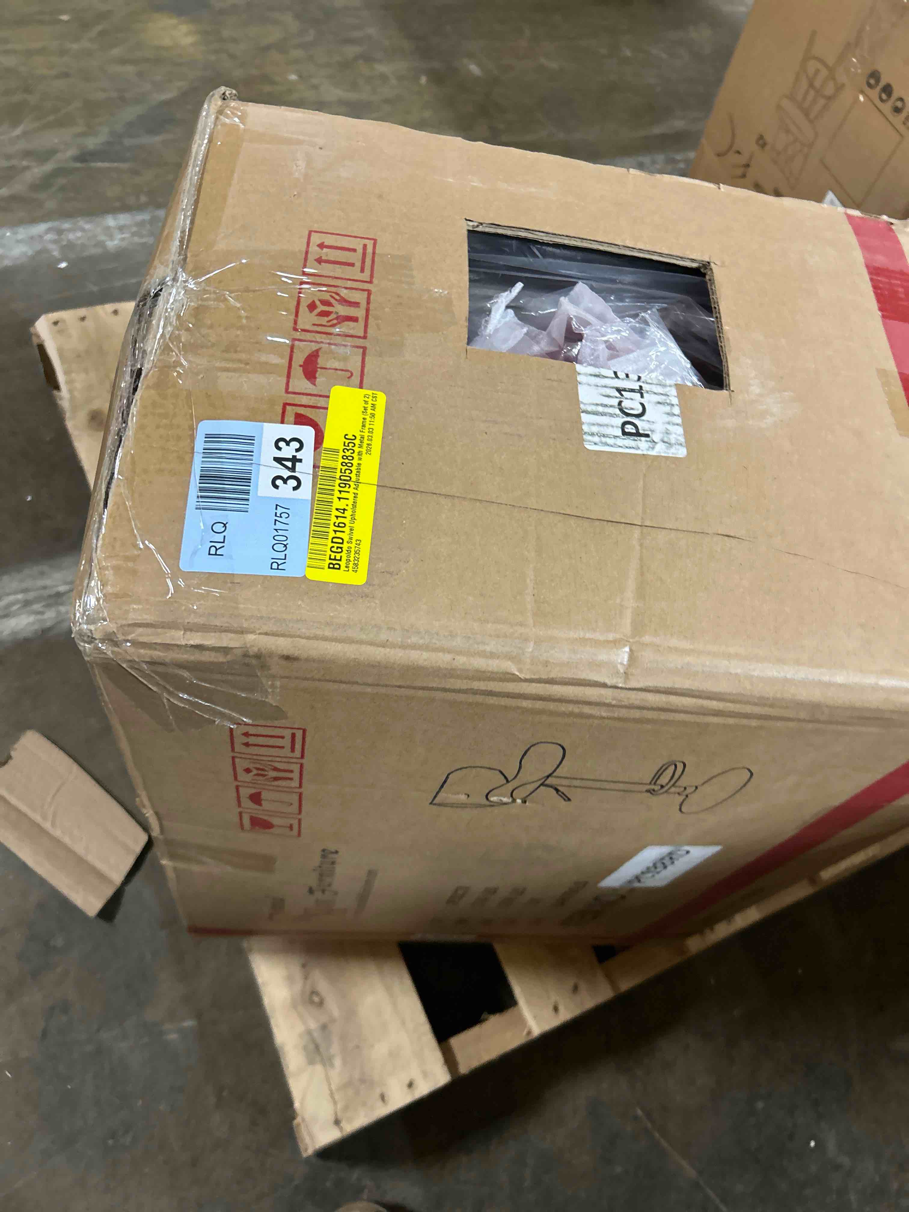 Condition photo showing New/Like New for Leopoldo Swivel Upholstered Adjustable with Metal Frame (Set of 2)