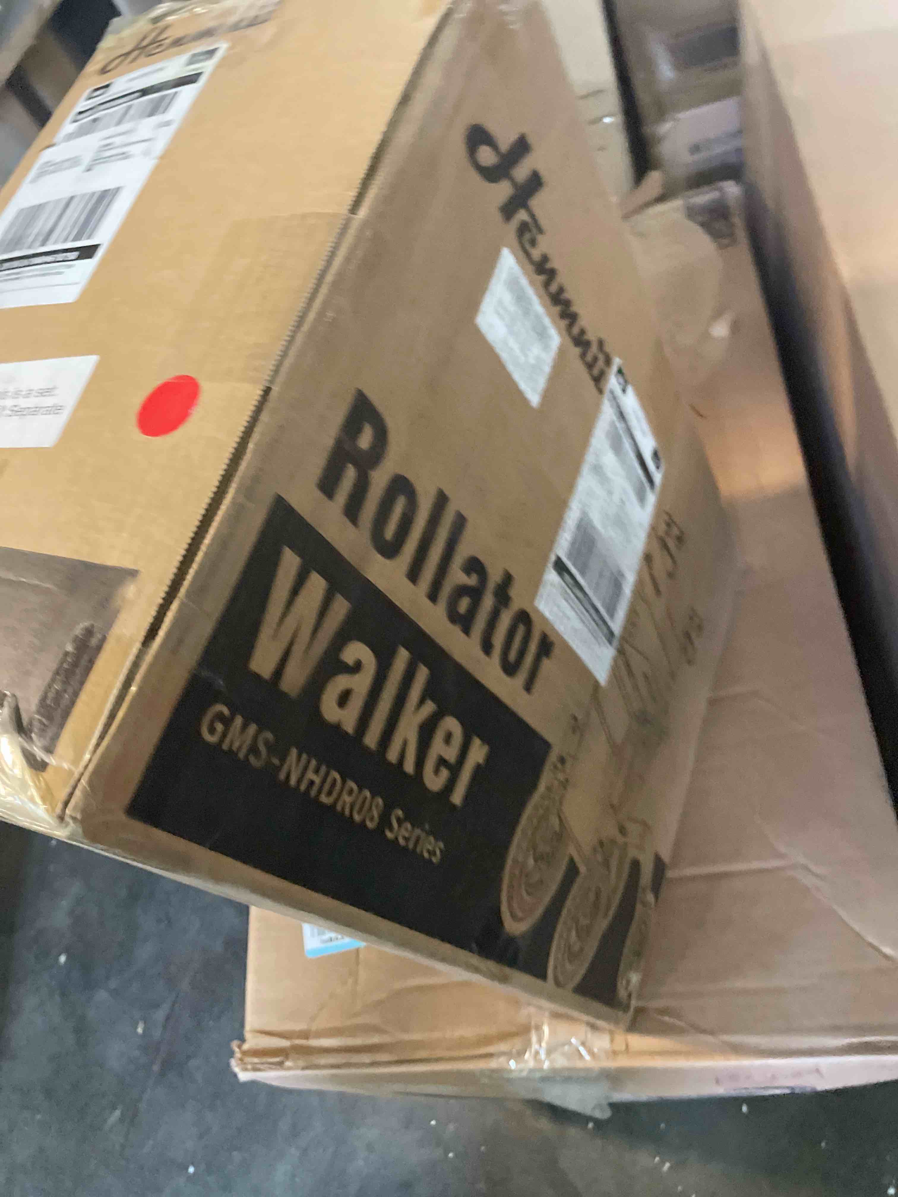 Condition photo showing New/Like New for Rollator Walker for Seniors, Lightweight Foldable All Terrain Rolling Walker with seat, Aluminum Walkers with 10 inch Rubber Wheels, Handles and Backrest for Seniors and Adult Red