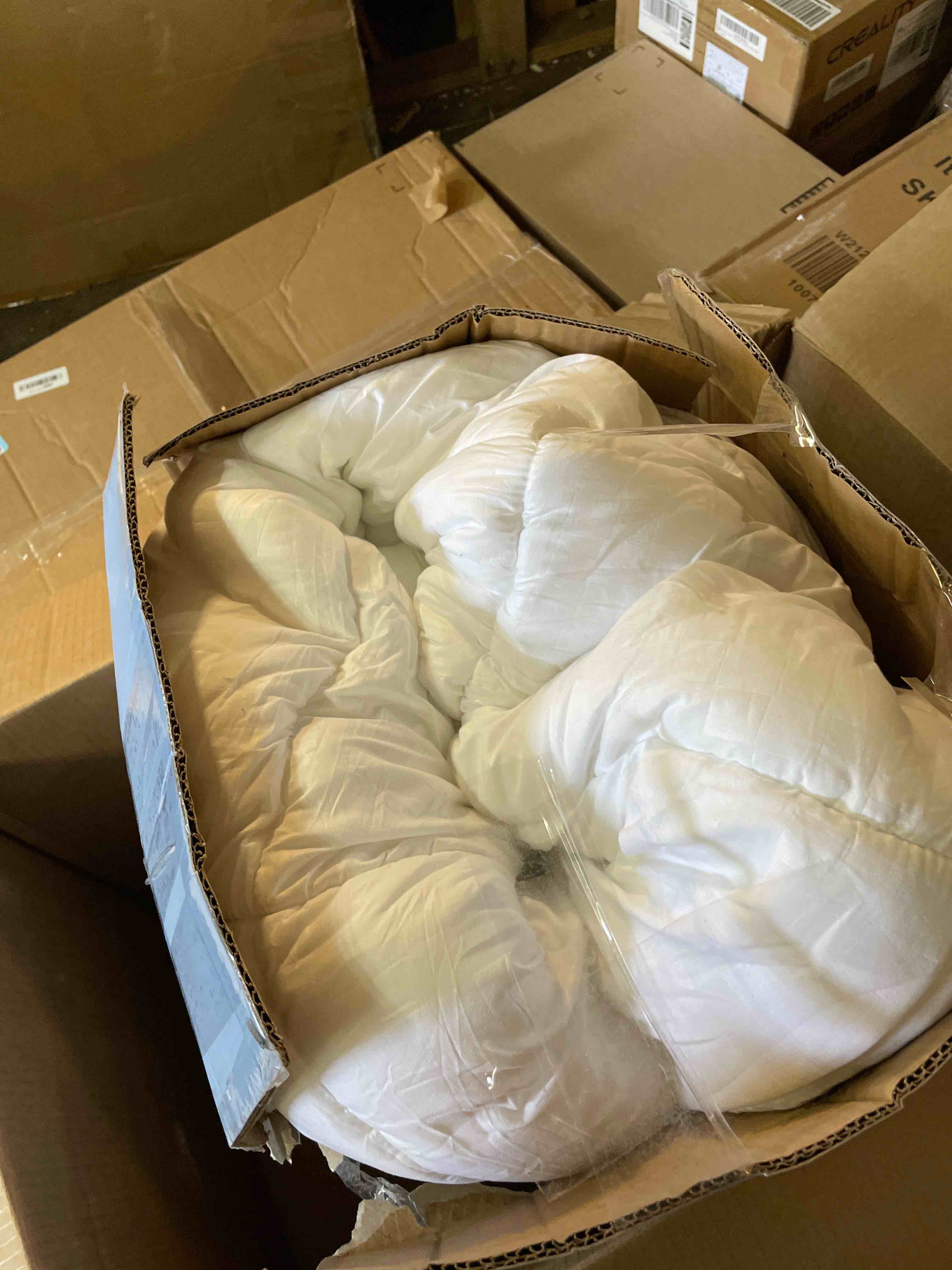 Condition photo showing As Is for NTBAY King Comforter Duvet Insert - Down Alternative Comforter - All Season Bedding Quilted Comforter with Corner Tabs - Machine Washable - Soft Comforter Only, White