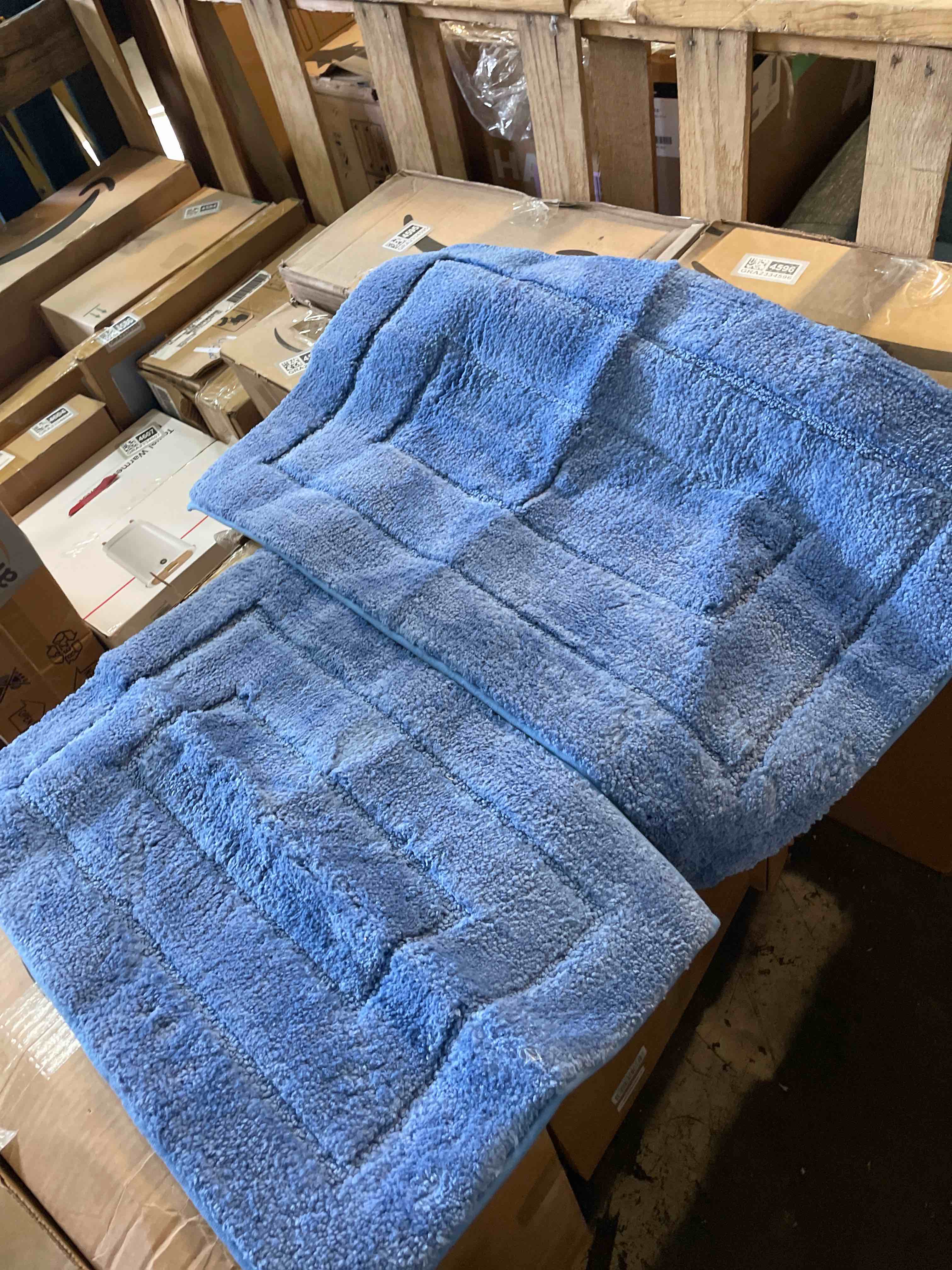 Condition photo showing Good Condition for GRANNY SAYS Bathroom Rugs Sets 2 Piece,Soft Bath Mats for Bathroom, Bath Rugs Non Slip Washable, Absorbent Bath Rug for Tub, Shower & Toilet, BathMat Set, Blue 20" x 32" + 16" x 24"