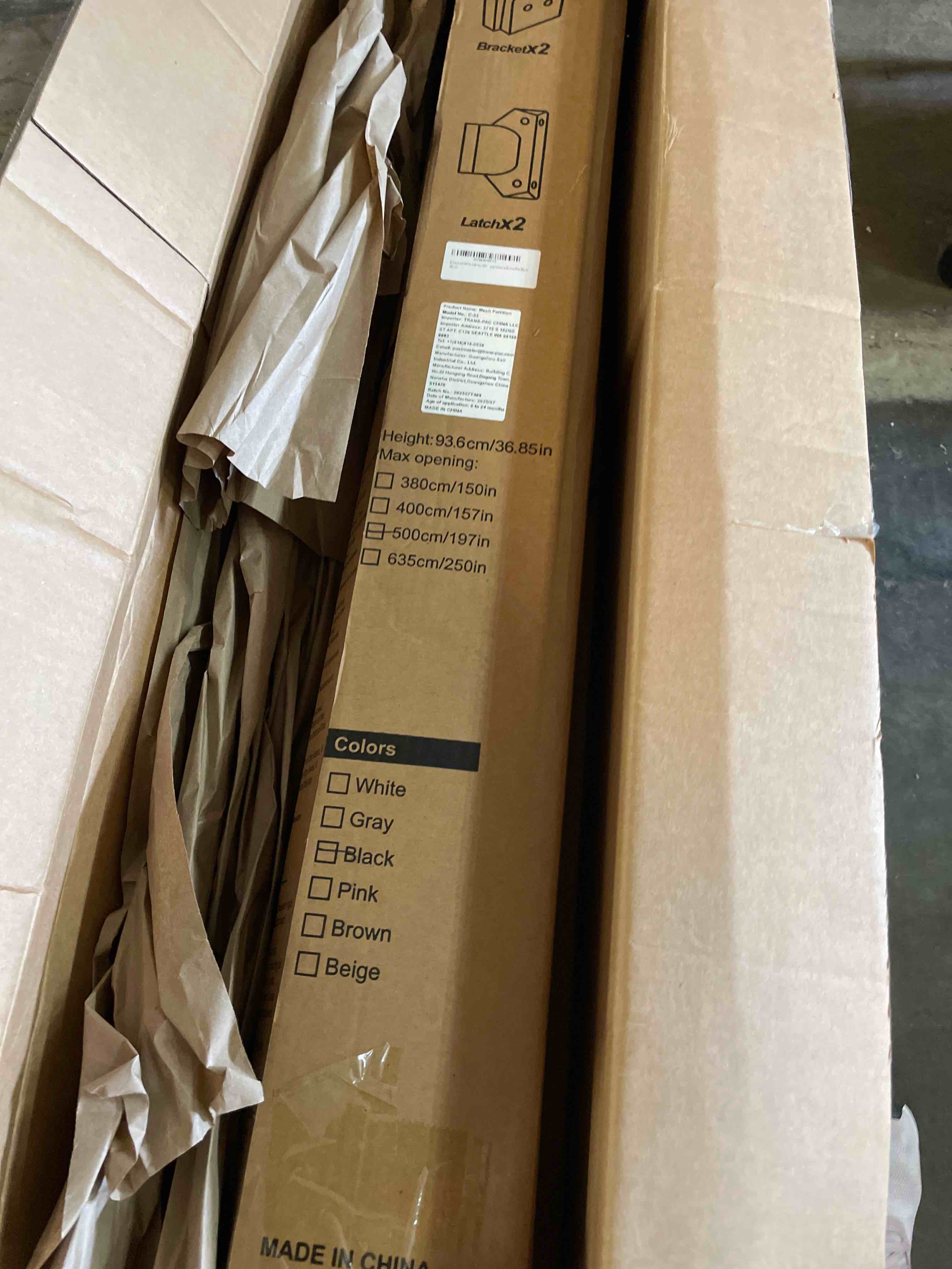 Condition photo showing Good Condition for Reinforced 195 Inch Retractable Baby Gates Extra Wide Dog Gate with Support Rods – Prevent Crawling Under, 16ft Wide Retractable Fence Outdoor Retractable Gate Indoor Long Gates for Kids or Pets/Black Black (33" Tall x 195" Wide)