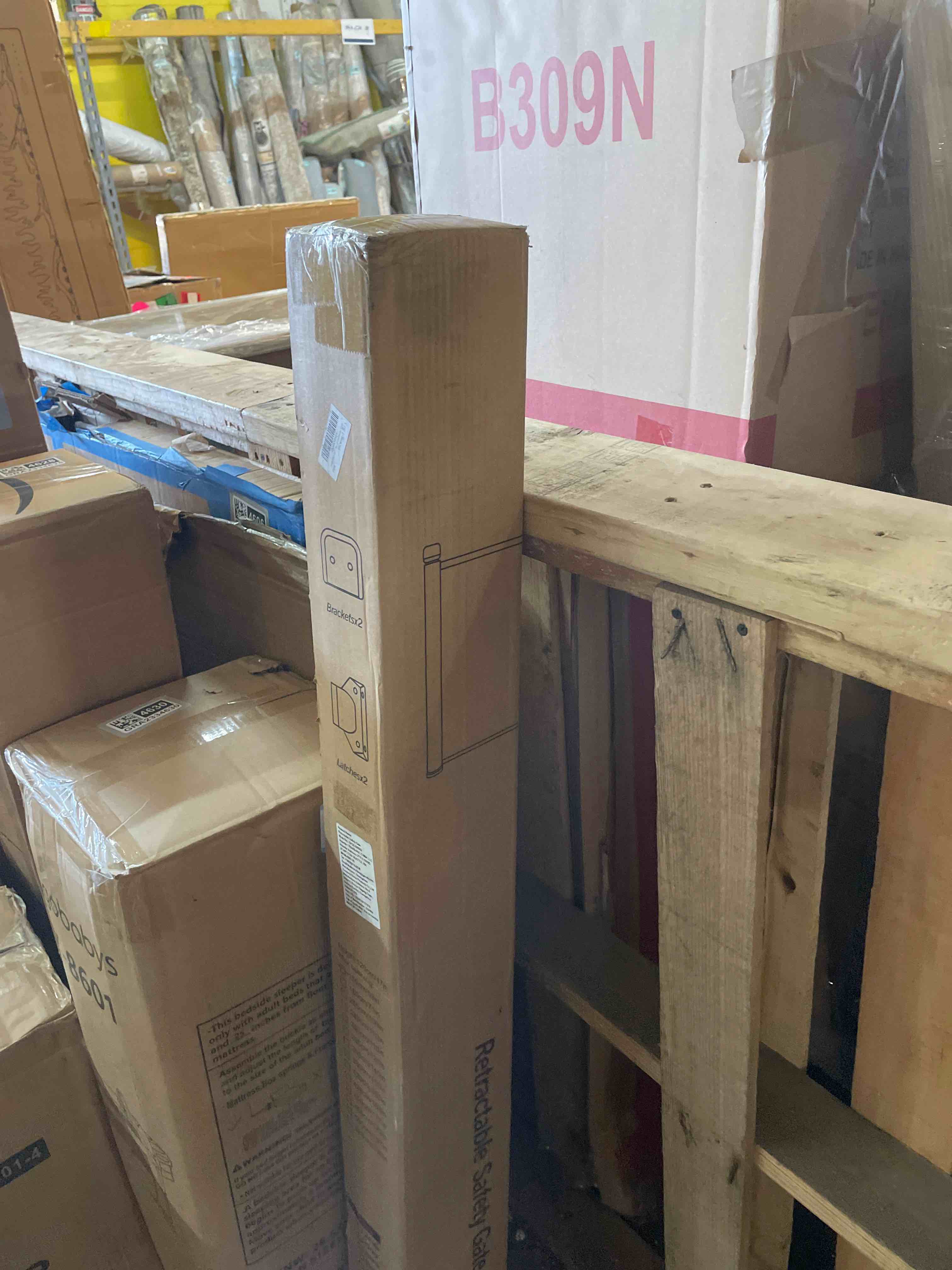 Condition photo showing New/Like New for 47” Extra Tall Retractable Baby Gate, Reinforced Mesh Dog Gate Extends to 59" Wide, Baby Gate for Stairs, Doorways, Hallways, Indoor and Outdoor, Black Black 59"W x 47"H