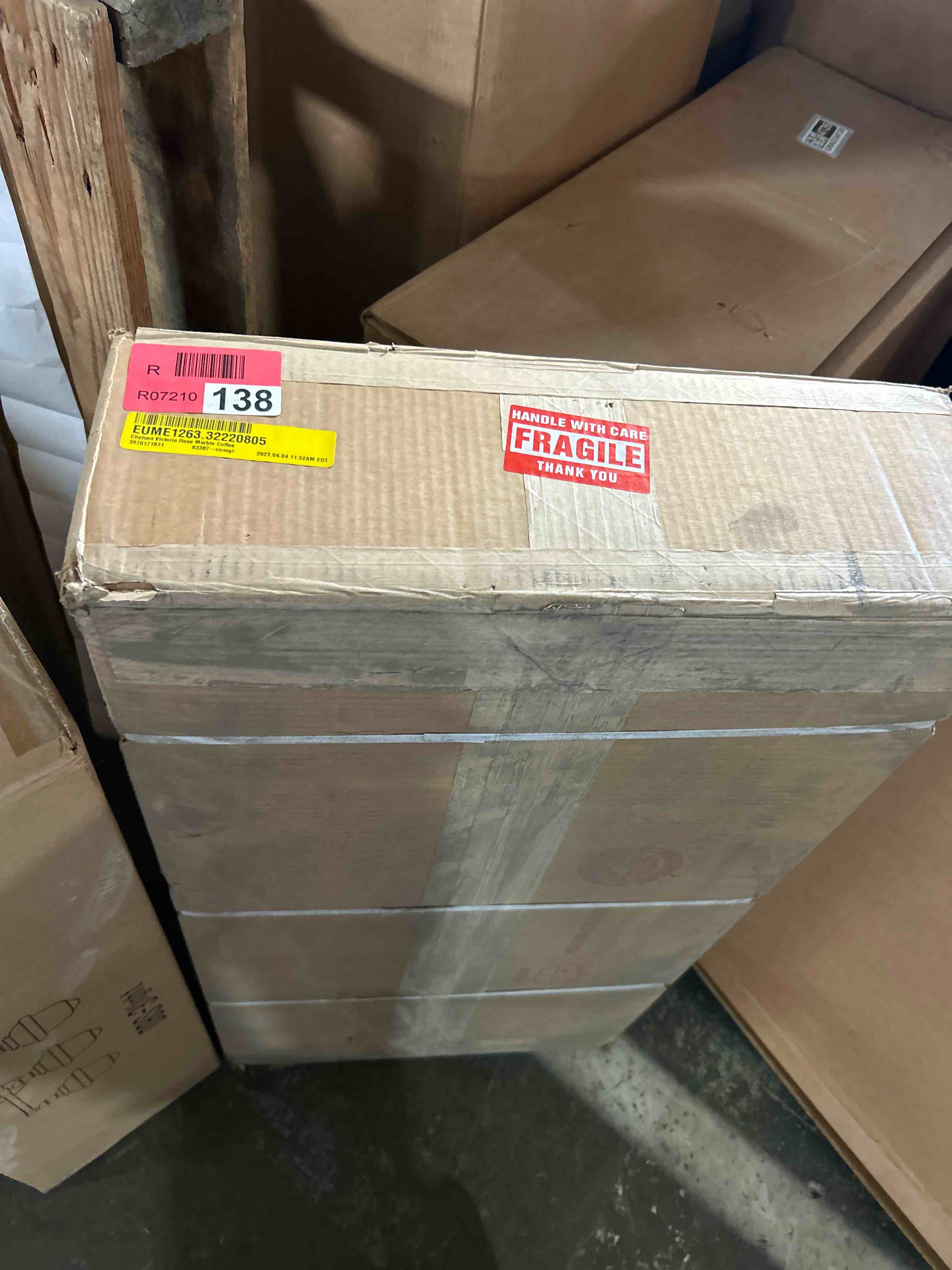 Condition photo showing New/Like New for Chelsea Victoria Rose Marble Coffee table