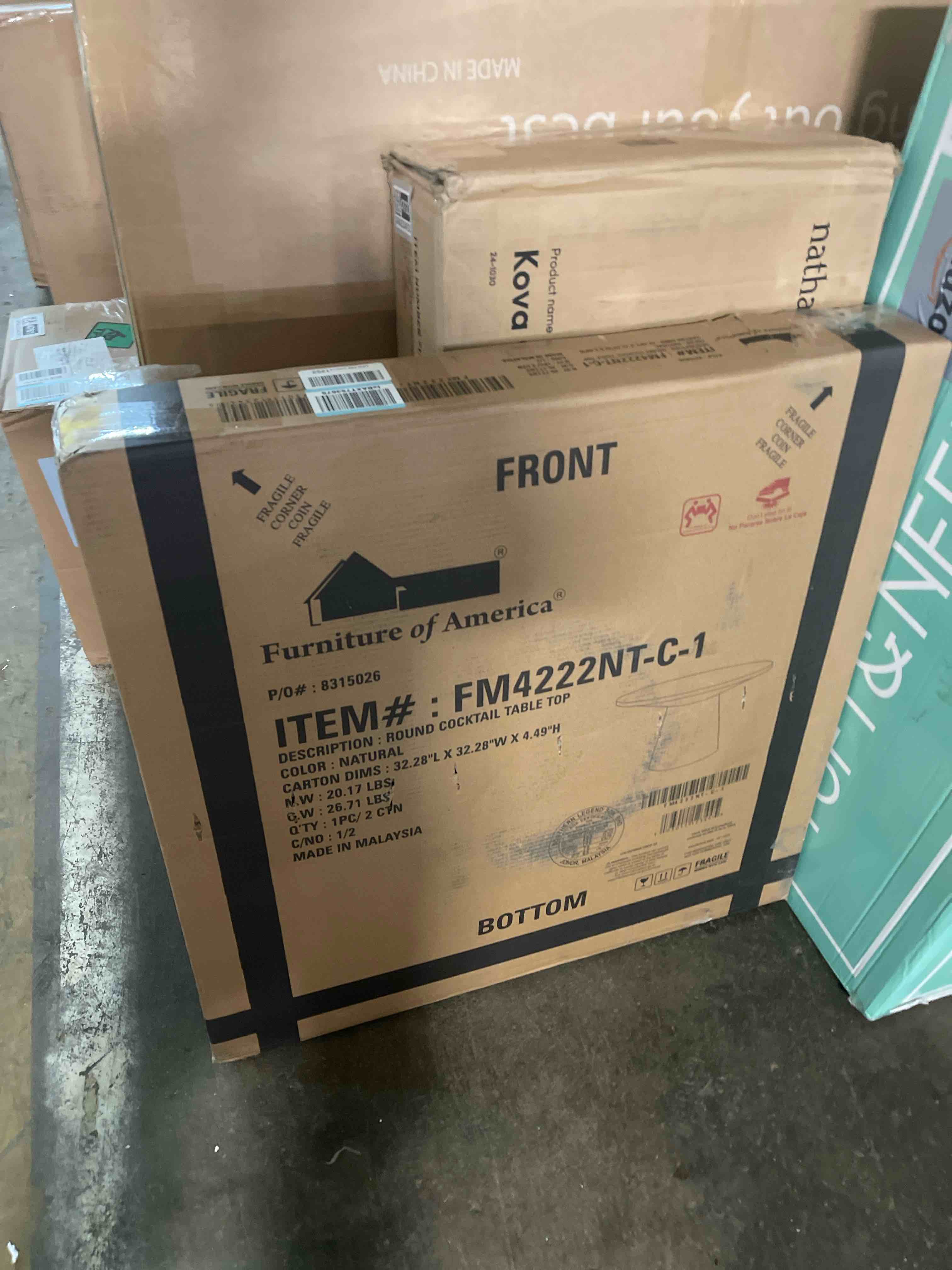 Condition photo showing As Is for Furniture of America® Halewood Oak Cocktail Table