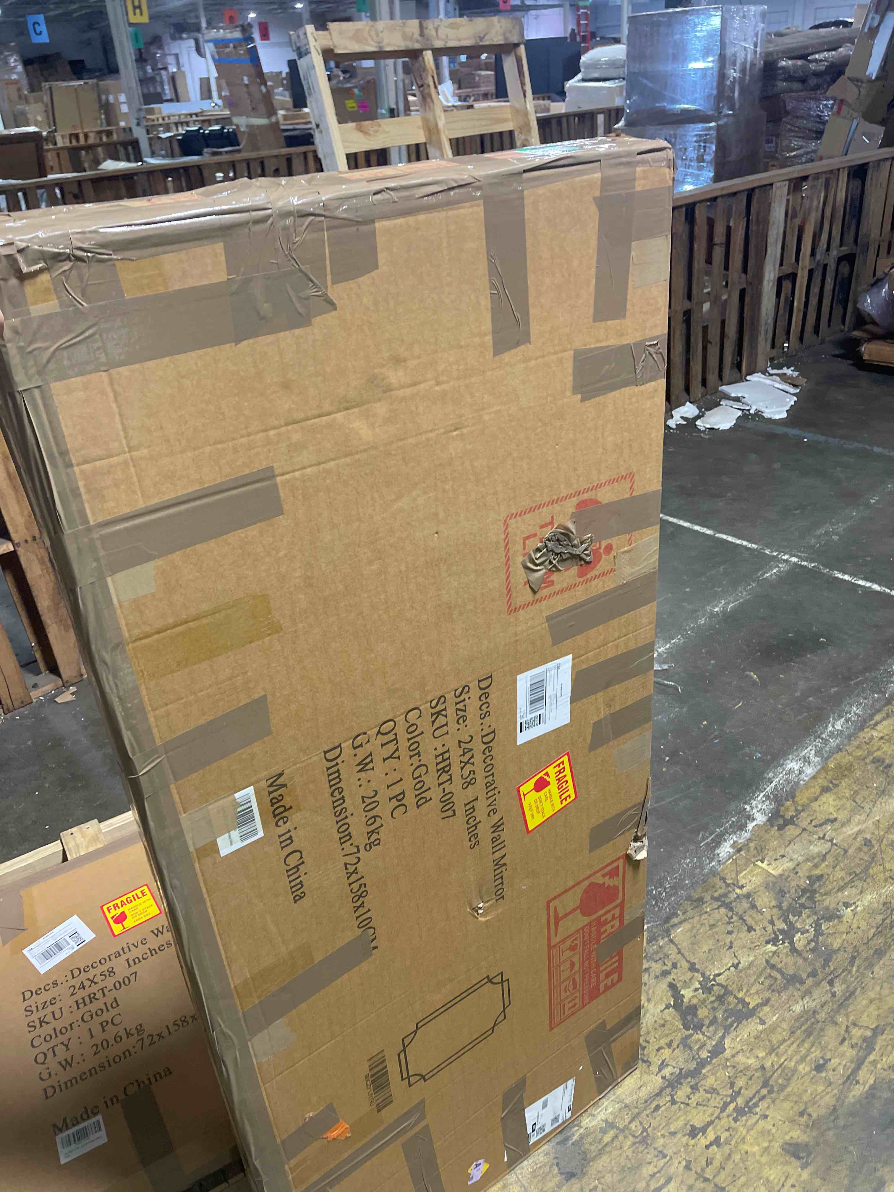 Condition photo showing New/Like New for Kelly Miller Gold Traditional Mirror for Wall, Art Decorative Beveled Full Length Mirror for Home Decor, Bathroom, Living Room, Bedroom, Kitchen, Farmhouse, Entryway, 24"x48" Large 48"L x 24"W