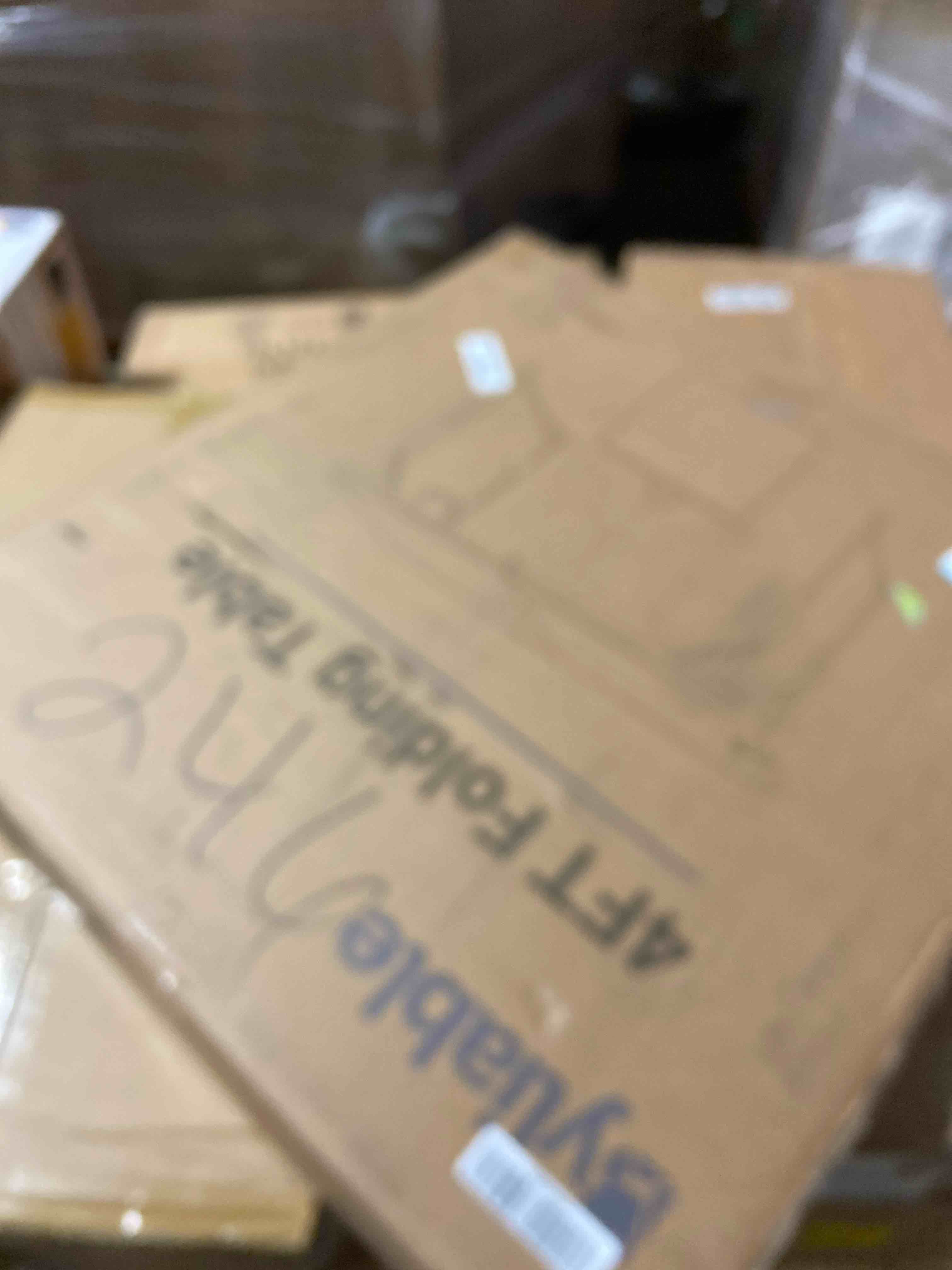 Condition photo showing New/Like New for Folding Table 4 Foot Portable Heavy Duty Plastic Fold-in-Half Utility Table Small Indoor Outdoor Adjustable Height Folding with Carrying Handle, Camping and Party,White | Portable, Heavy Duty, Fold-in-Half, Indoor Outdoor, Adjustable Height, Folding