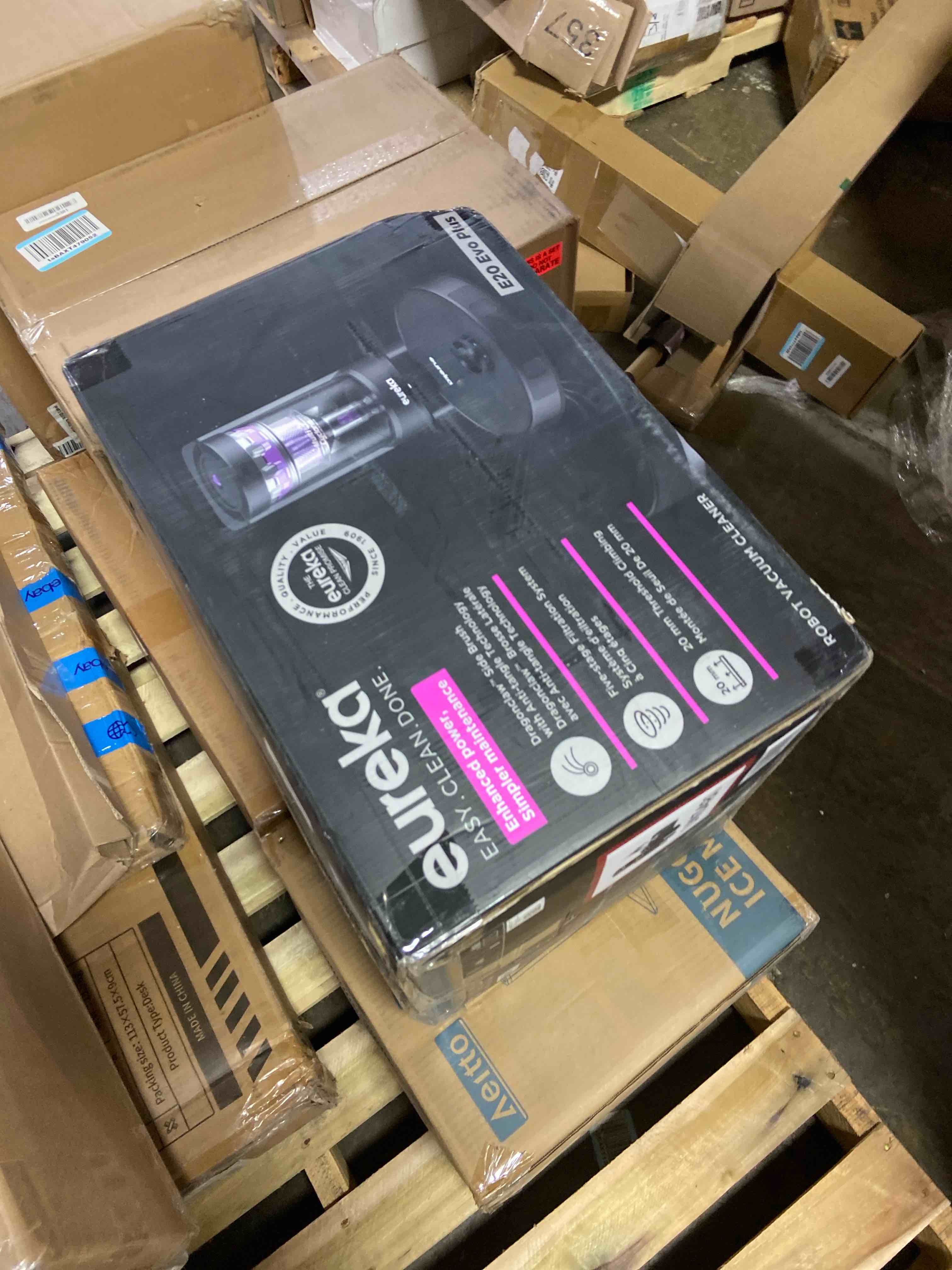 Condition photo showing Good Condition for Eureka E20 Evo Plus Robot Vacuum and Mop Combo, 10,000Pa Suction Robot Vacuum Cleaner Bagless Self-Emptying Station, 45-Day Capacity Anti-Hair-Tangling Side Brush Mop Lifting App Control LiDAR Nav