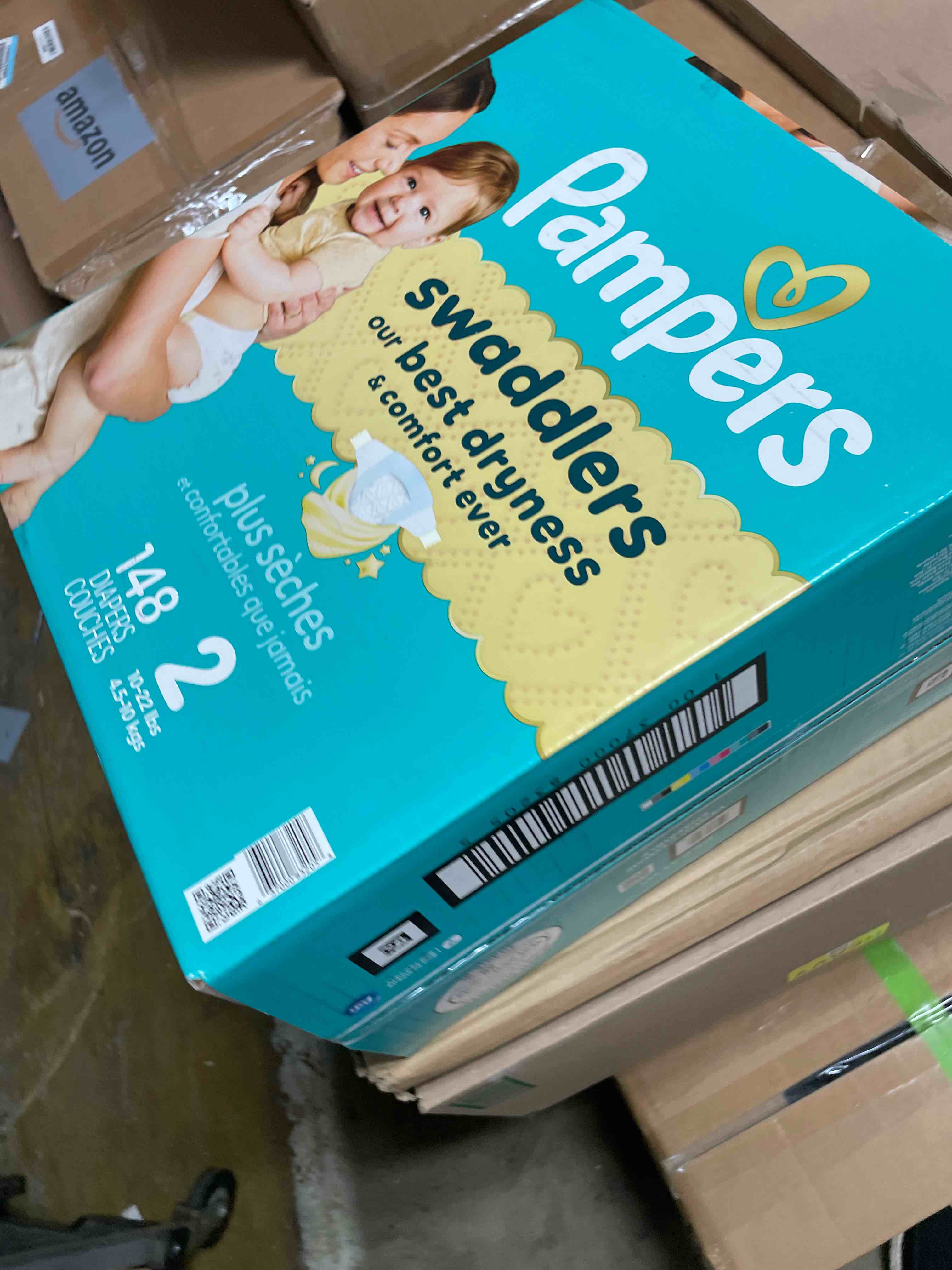 Condition photo showing New/Like New for Pampers Swaddlers Diapers, Size 2 (10-22 lbs), 148 Count, Absorbent, Keeps Baby Dry and Comfortable, Skin Safe Disposable Baby Diaper Size 2 148