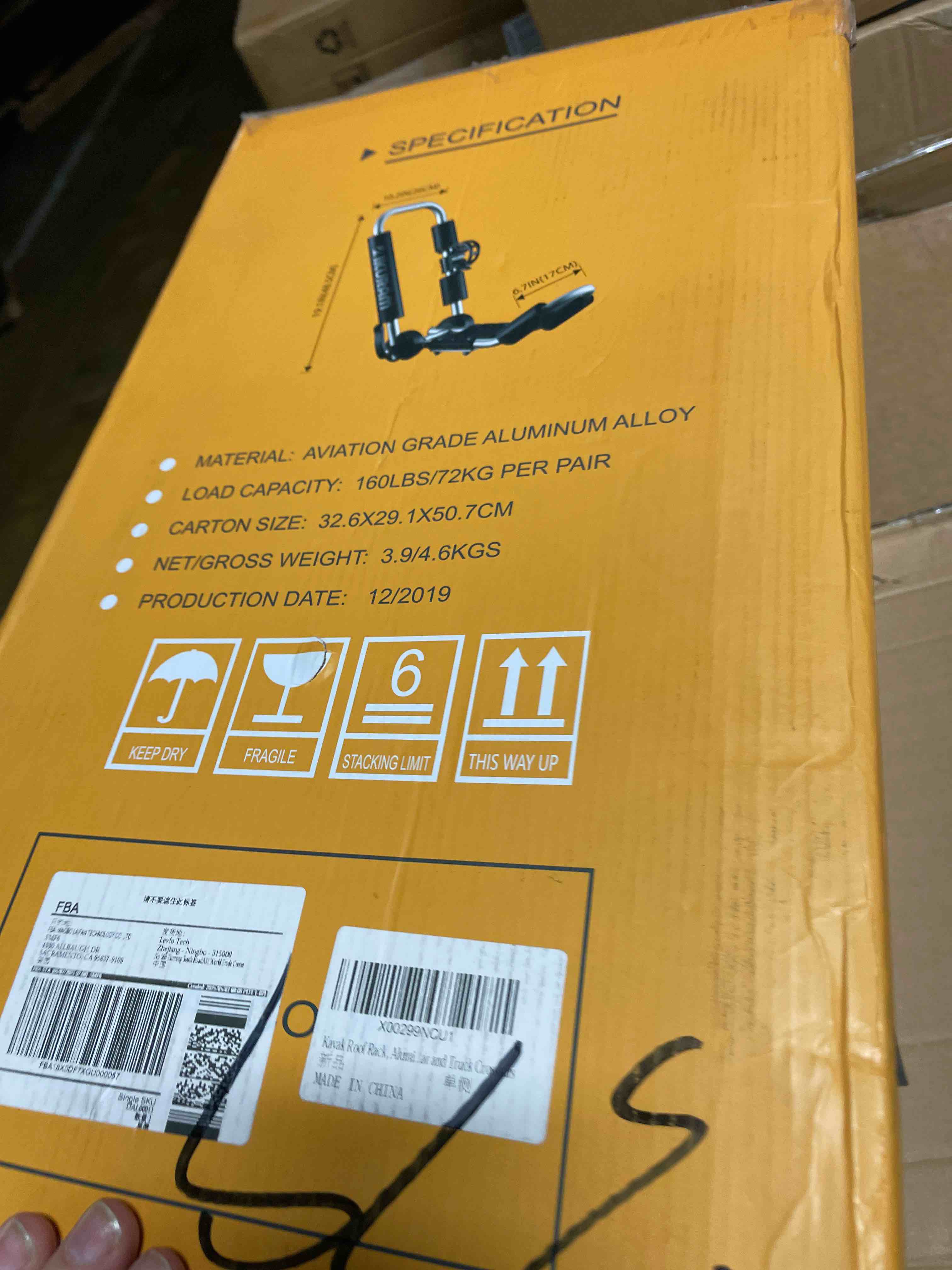 Condition photo showing As Is for Kayak Roof Rack, Aluminum Kayak Carrier Folding J-Style Universal 3-in-1 Multifunction for Canoe, SUP, Kayaks, Surfboard Rooftop Mount on SUV, Car and Truck Crossbars Unilateral