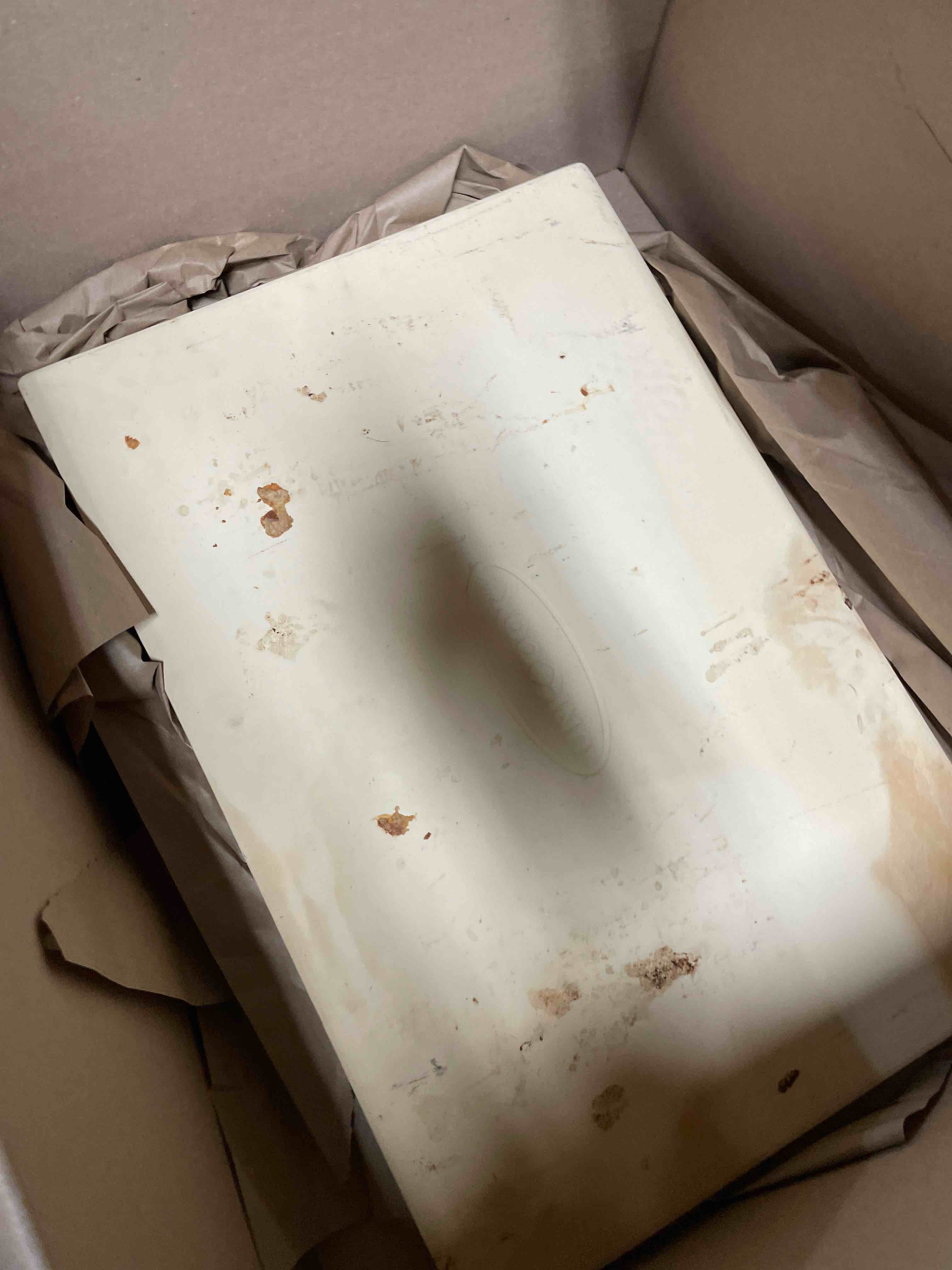 Condition photo showing As Is for Unicook Pizza Stone, Heavy Duty Cordierite Pizza Pan for Oven and Grill, Thermal Shock Resistant Baking Stone for Bread, 15 X 12 Inch Rectangular, 6.8 lbs