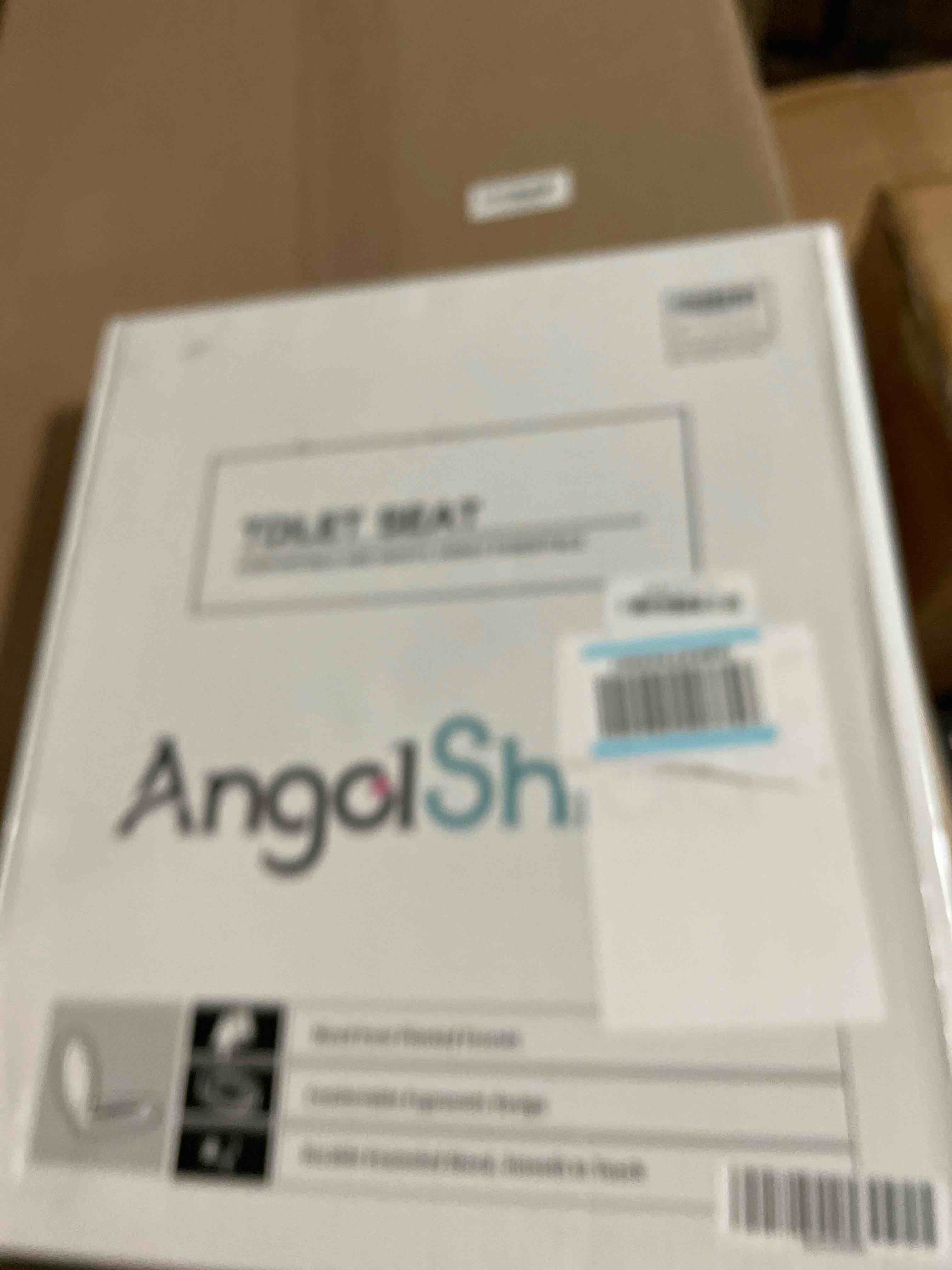 Condition photo showing New/Like New for Angol Shiold Round Toilet Seat Molded Wood Toilet Seat with Quietly Close and Quick Release Hinges, Easy to Install also Easy to Clean (Round, Board) Round-16.5“ Board