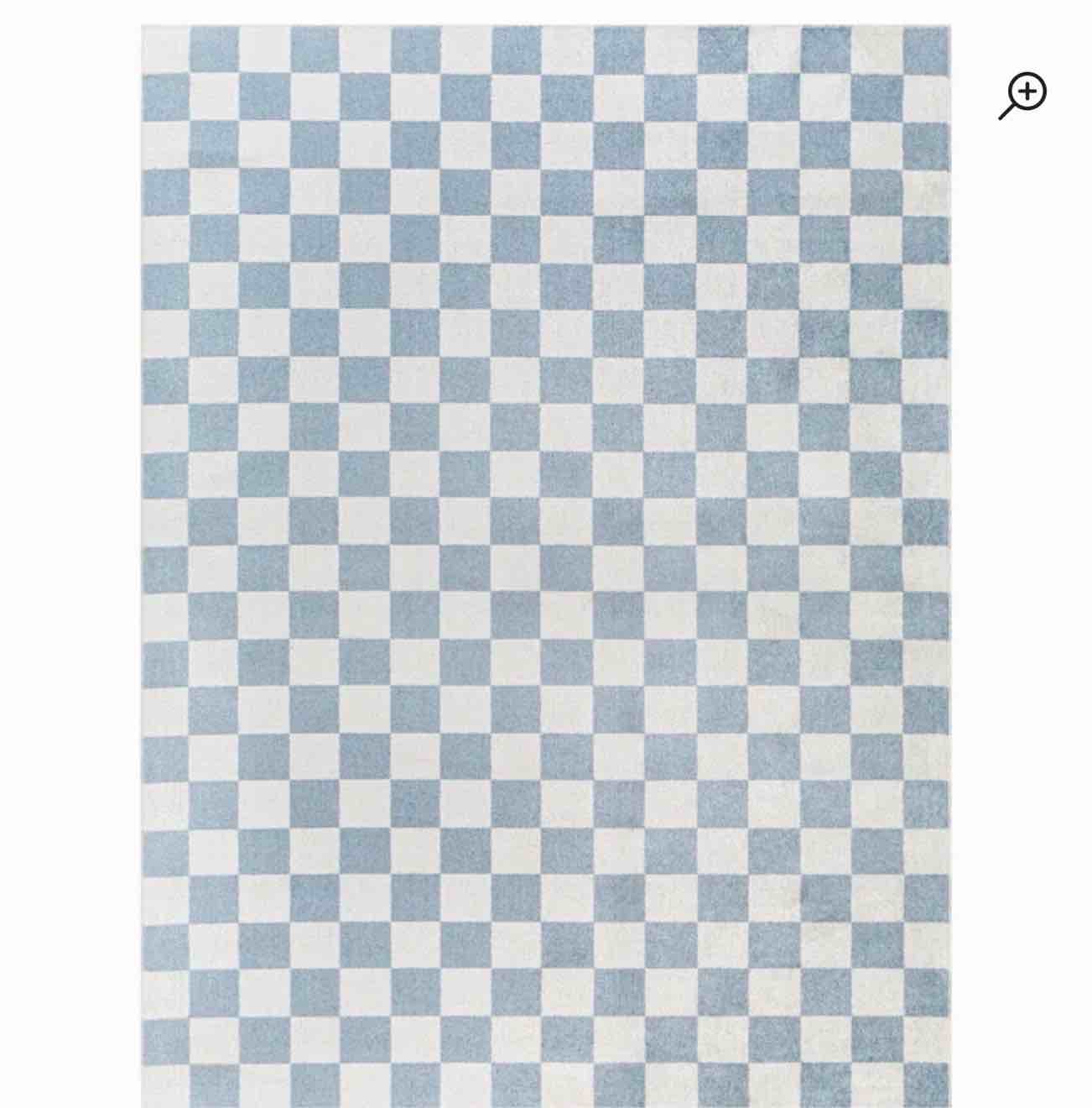 Jules Checkered Denim Area Rug  4288267333