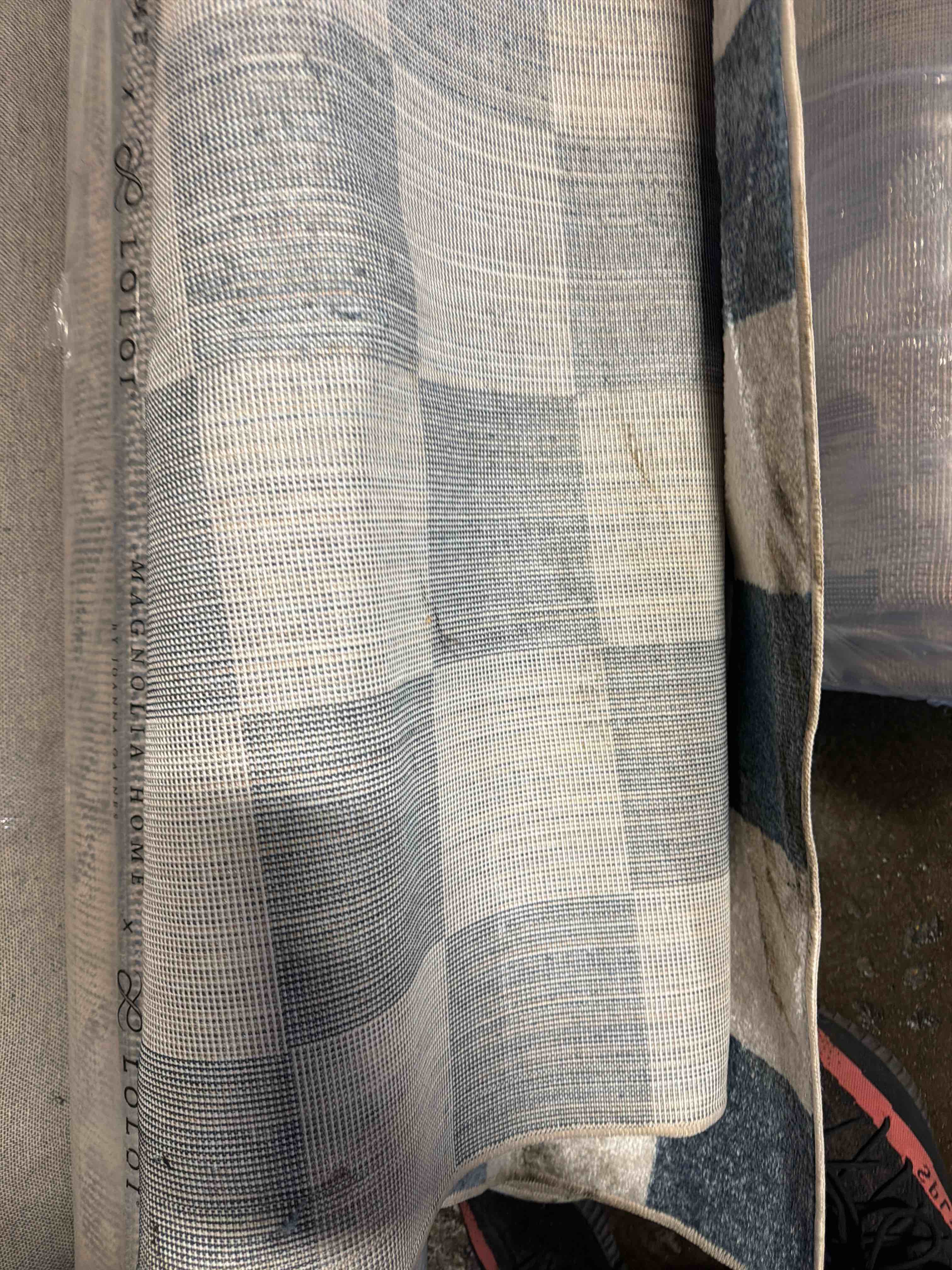 Condition photo showing Good Condition for Jules Checkered Denim Area Rug  4288267333
