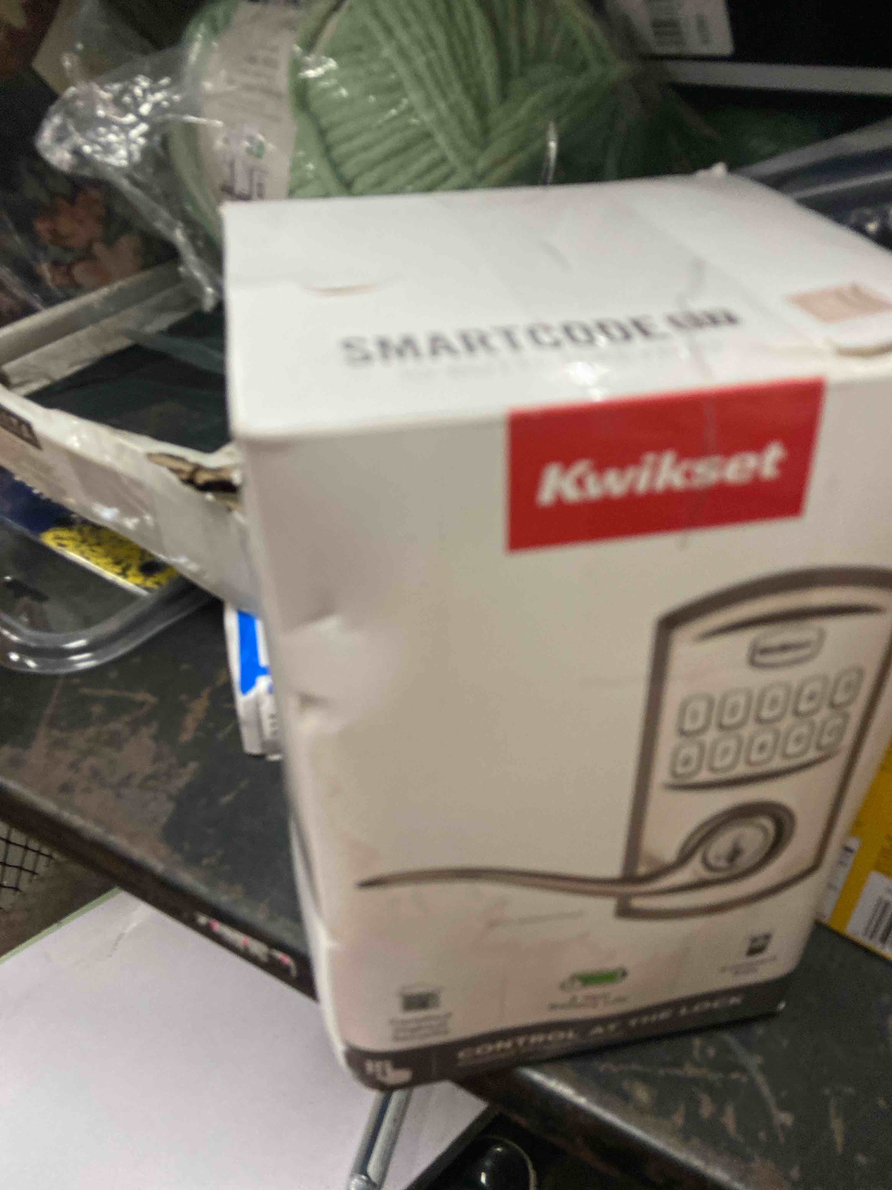 Condition photo showing Good Condition for kwikset 99170-001 smartcode 917 keypad keyless entry traditional residential electronic lever deadbolt alternative with tustin door handle and smartkey security, satin nickel, large