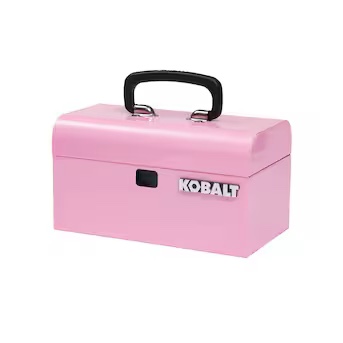 kobalt portable mini toolbox 10.83-in w x 5.91-in h x 5.91-in d pink steel tool box