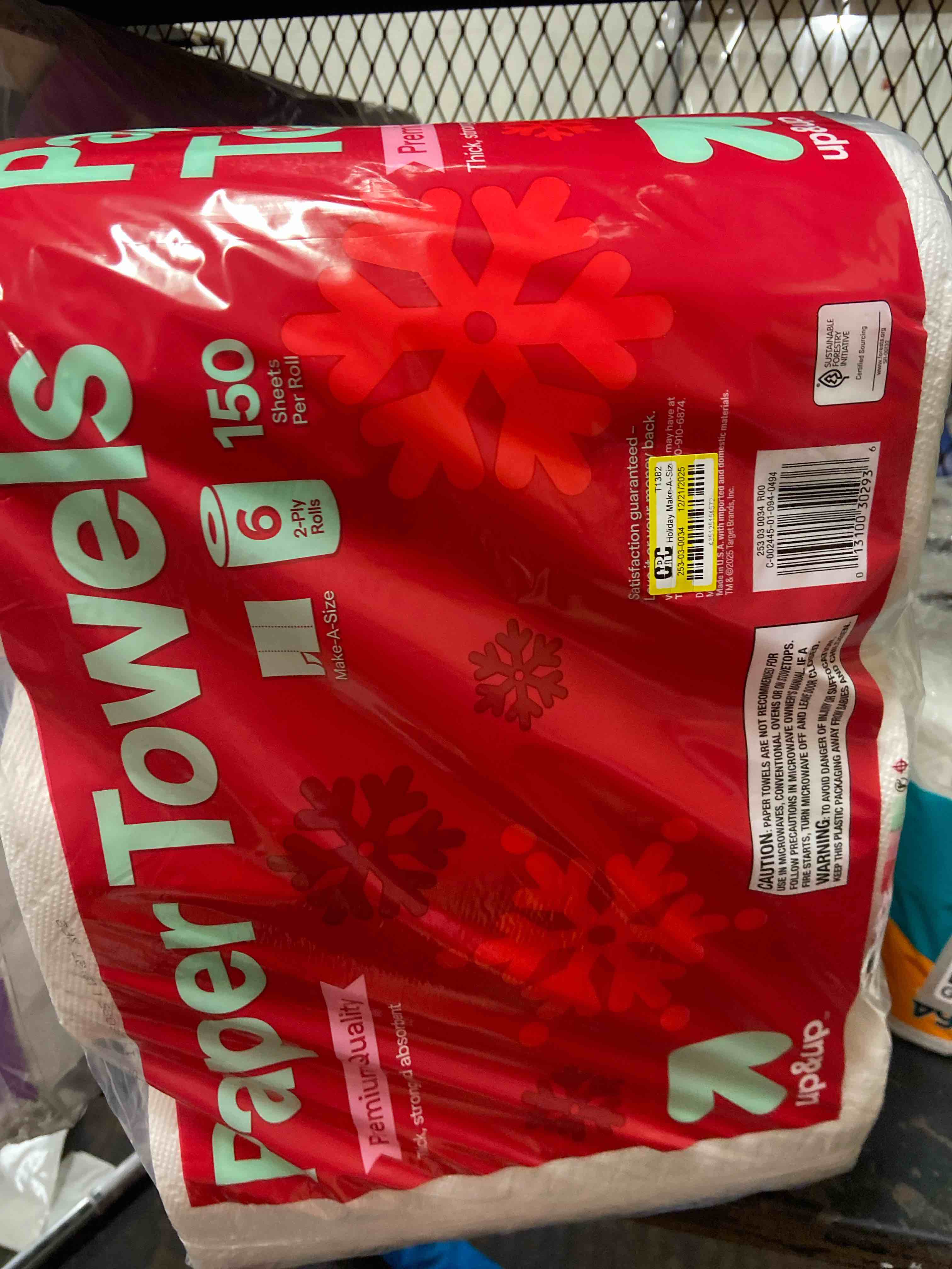 Condition photo showing New/Like New for holiday make-a-size paper towels - 150 sheets - 6 triple rolls - up&up™