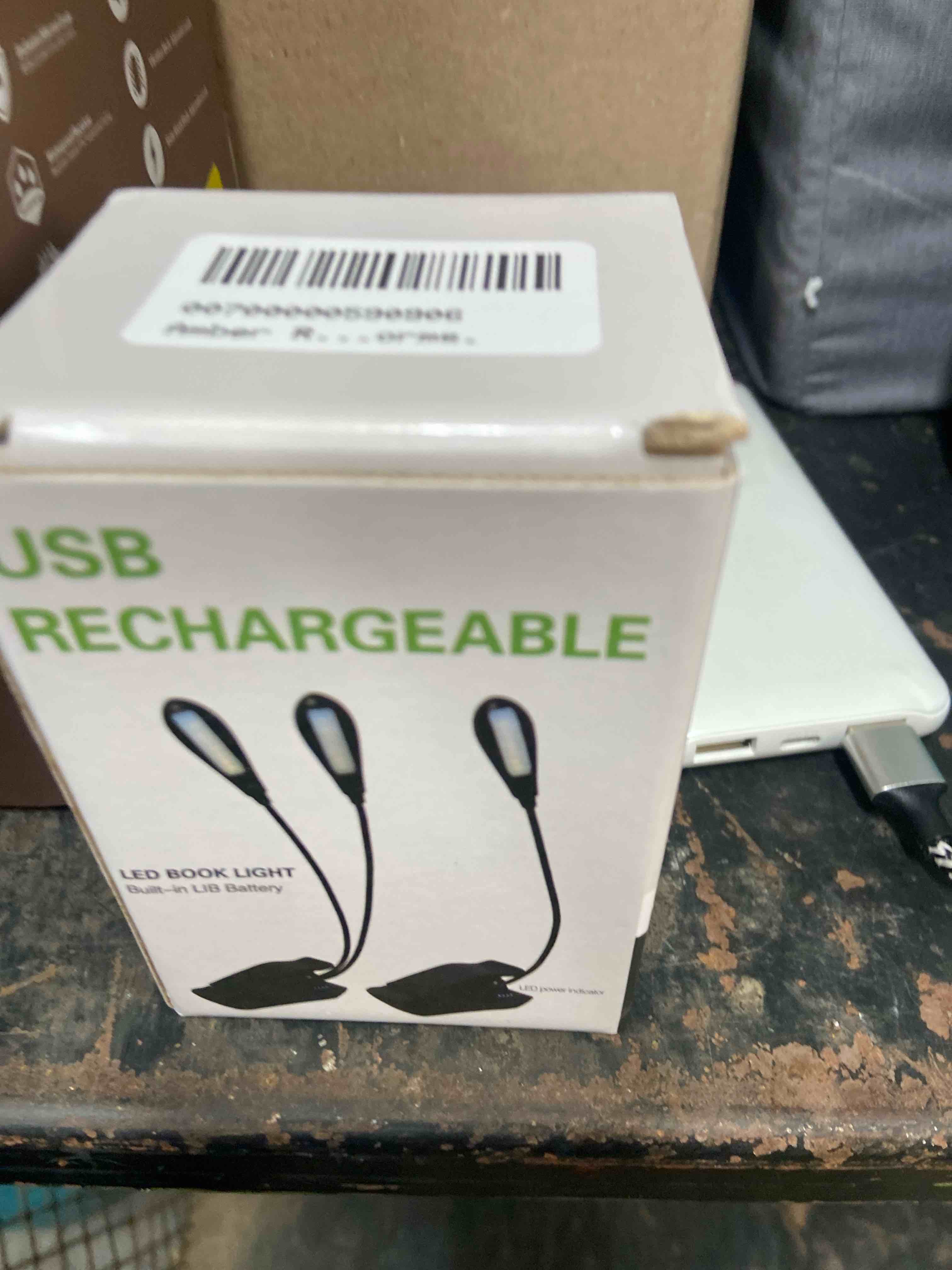 Condition photo showing New/Like New for book light  rechargeable reading light 5 led easy clip on reading lamp  3 color temperature  portable task lamp (black)