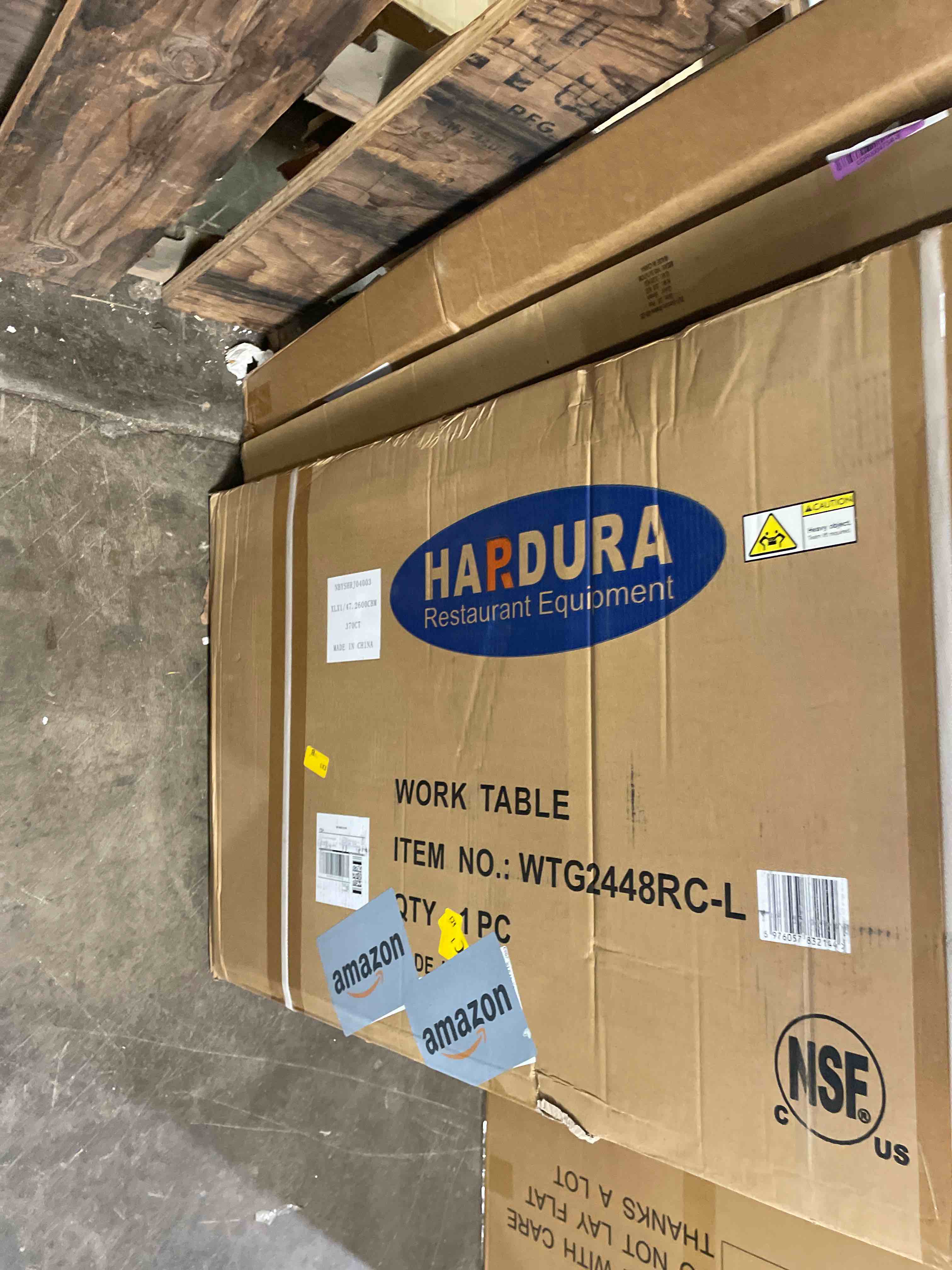 Condition photo showing New/Like New for hardura stainless steel table with wheels 24x48 inches, 2" backsplash