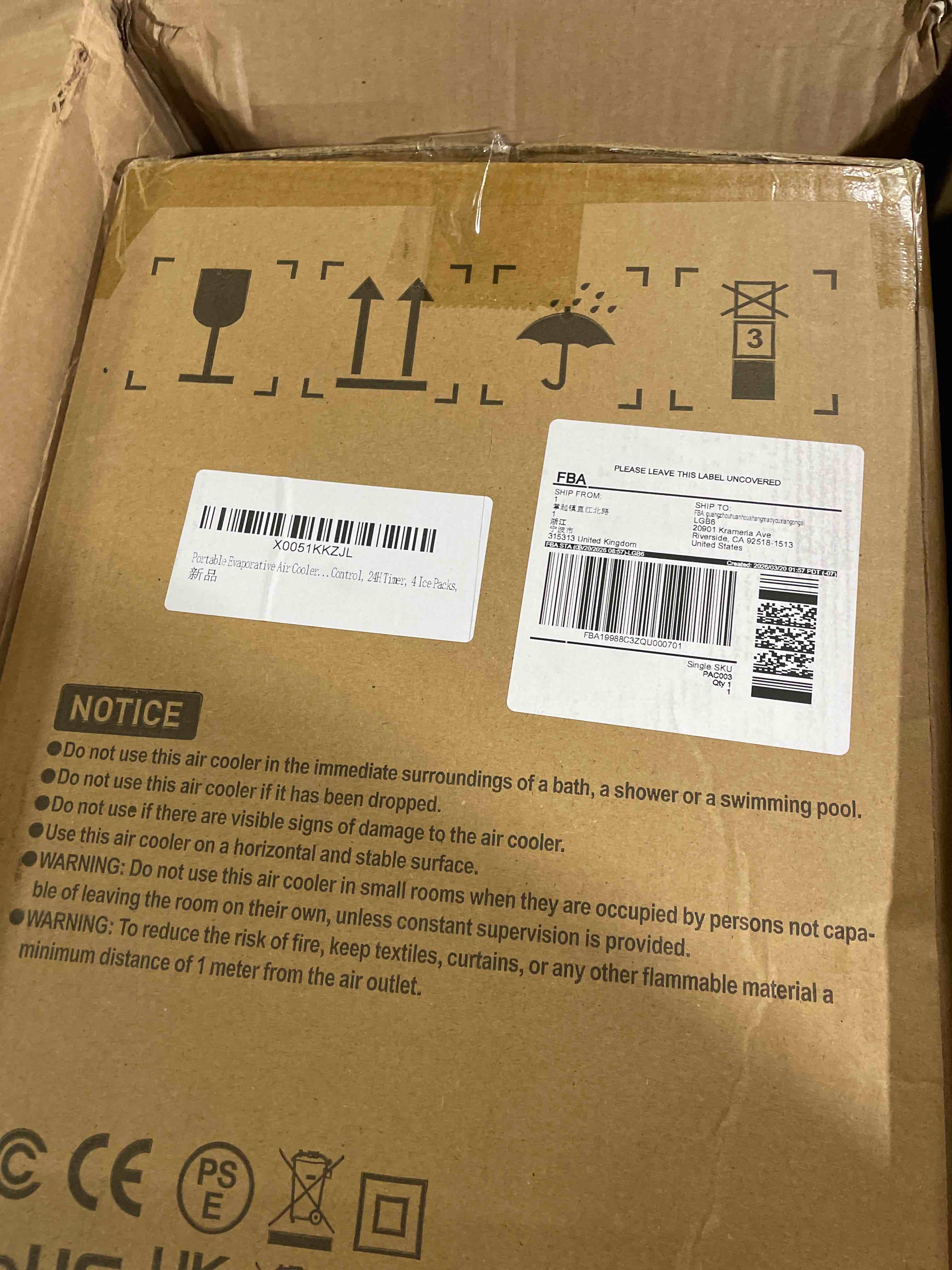 Condition photo showing Good Condition for evaporative air cooler with 2.64gal large tank,8 speeds&3 wind modes, 80° oscillation,24h timer,remote control, led display,high airflow low noise, mist&humidifier function for home office bedroom white
