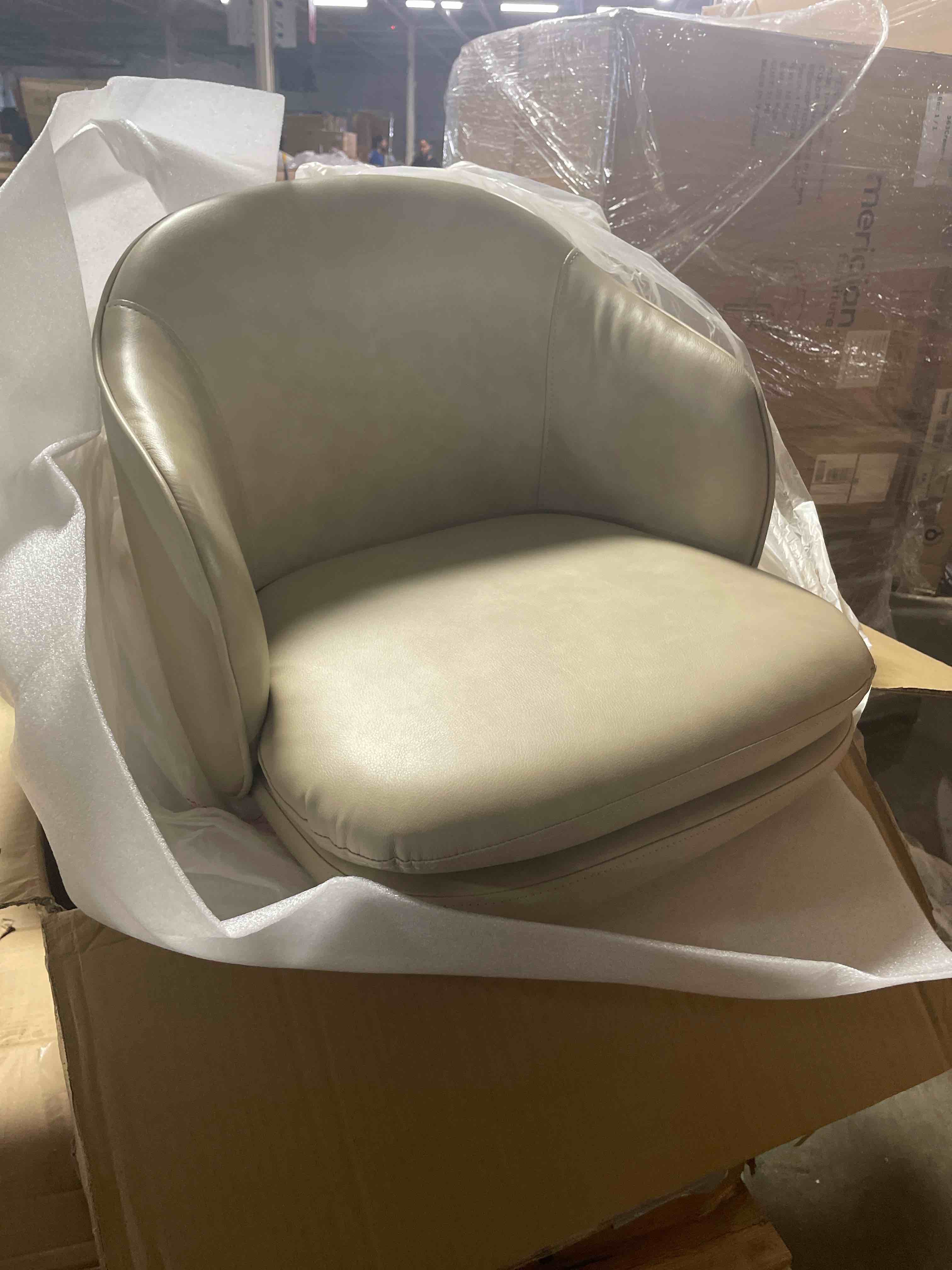 Condition photo showing New/Like New for counter height barstools 26 inch upholstered swivel bar stools with back and wood legs for kitchen island,set of 2,beige pu leather beige pu leather set of 2