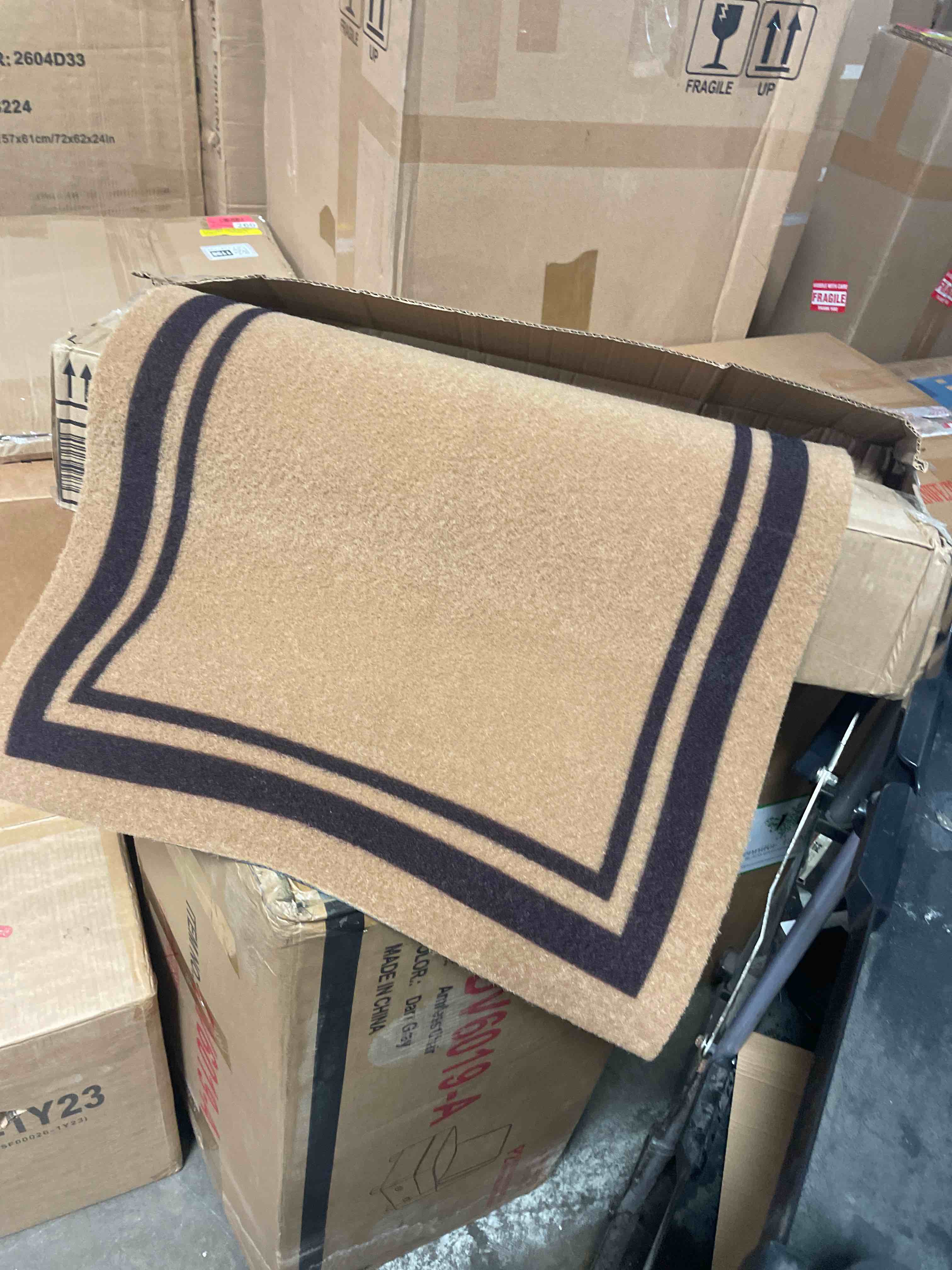 Condition photo showing New/Like New for barnyard designs natural coco coir heavy duty backing doormat - large cute non-slip front door welcome mat for outside entrance or porch entry, brown (17x30, border) border 17x30
