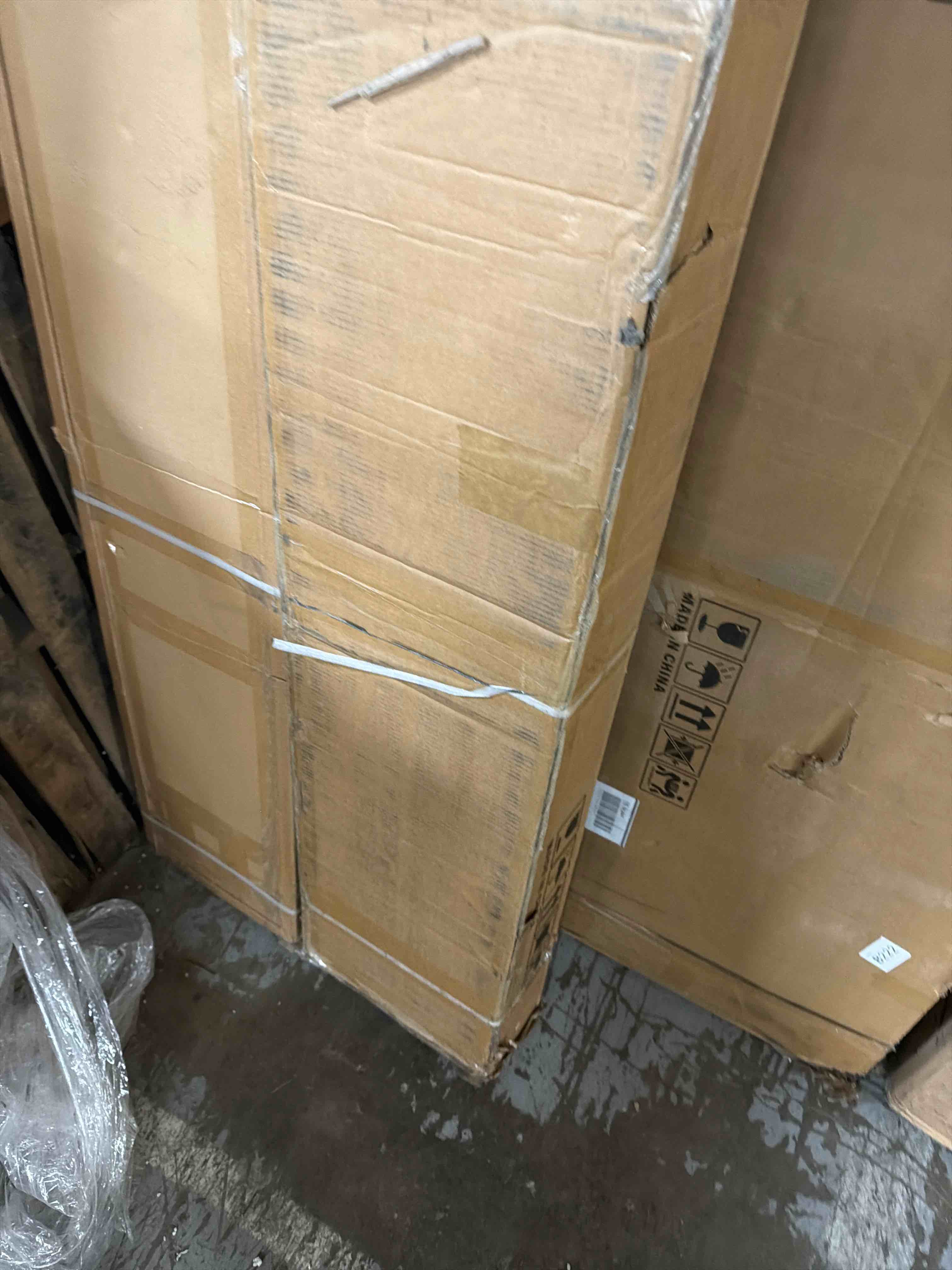 Condition photo showing New/Like New for 51" x 84"manufactured wood paneled bypass barn door double doors with hardware kits(include 2 set 30" width doors)