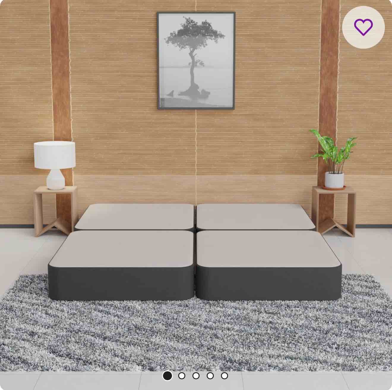 Split Wooden Box Spring / foundation for Mattress Support, Fully Asse  
