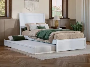 afifurniture Ralls Extra Long Twin Solid Wood Platform Bed with Trundle by har