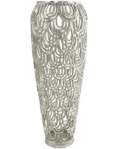 (cracked ) gathel aluminum metal art deco inspired arched geometric decorative vase