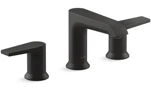 Kohler Hint Widespread Bathroom Faucet with Pop-Up Drain Assembly, 3 Hole 2-Handle Bathroom Sink Faucet, 1.2 gpm