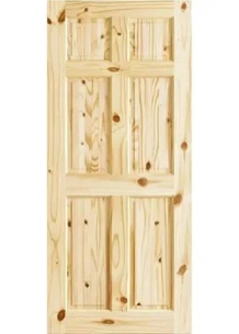 Colonial Paneled Solid Wood Unfinished Colonial Standard Door