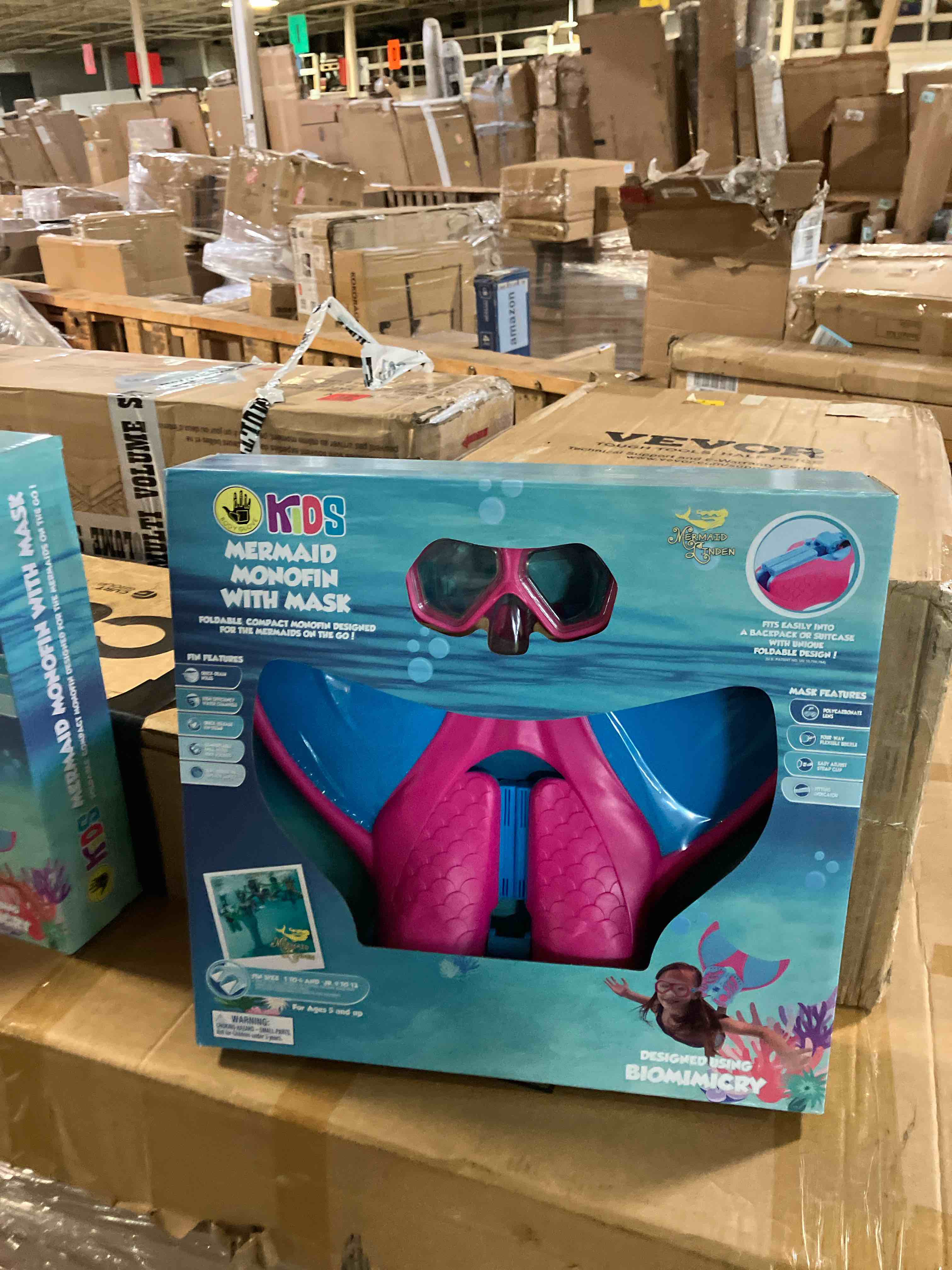 body glove kids' mermaid monofin with mask pink/blue