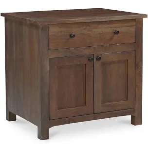 Reclaimed Neem Wood Gene Charging Nightstand Dark Brown 28"W x 22"D x 26.5"H