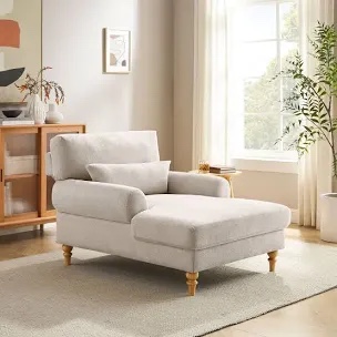 Jazier Upholstered Chaise Lounge with Adjustable Backrest