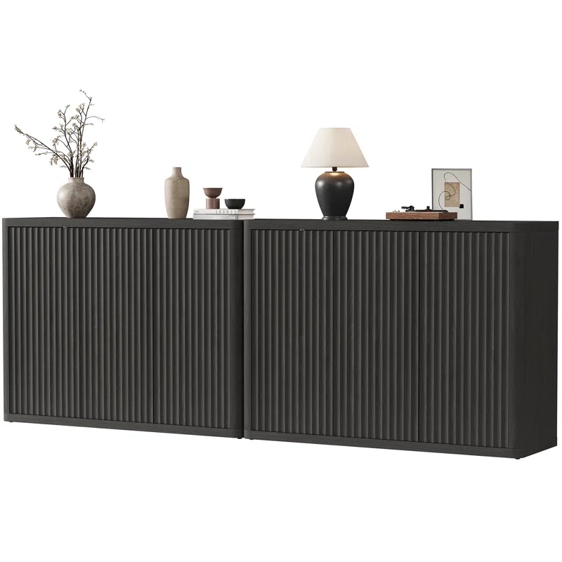 Cesiro 46.65'' W Sideboard With 3 Fluted Doors And Adjustable Shelves