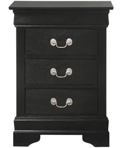 Louis Phillipe Nightstand with 3 Drawers Bed Side Table Solid Wood Nightstand Bedroom End Tables