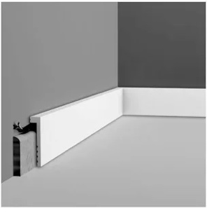 Polystyrene 0.875" Thick x 4" Wide x 78.75" Length Wall Base In Primed White