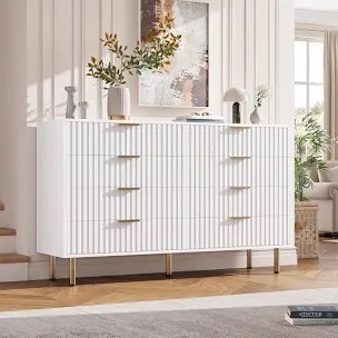 Modern 8-Drawer Accent Chest With Sleek, Spacious Storage, Sturdy Design, And Elegant Details For Hallway, Bedroom, Or Livingroom